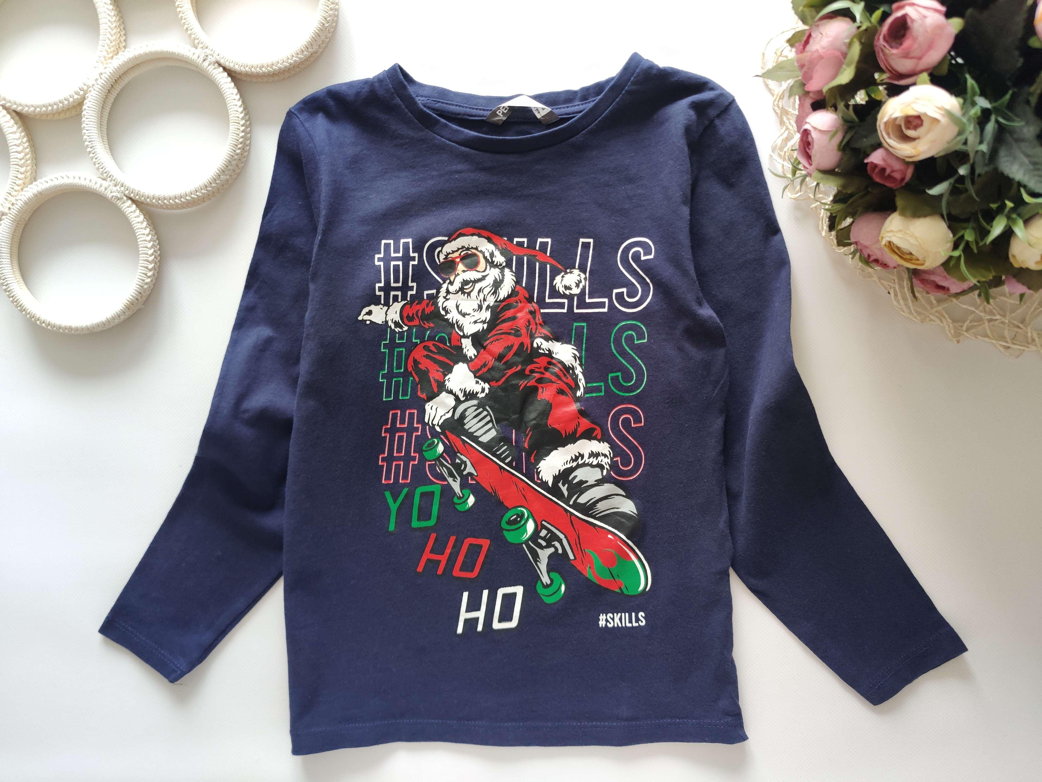 6,7 років, зріст 116,122 Новорічний реглан з дід морозом