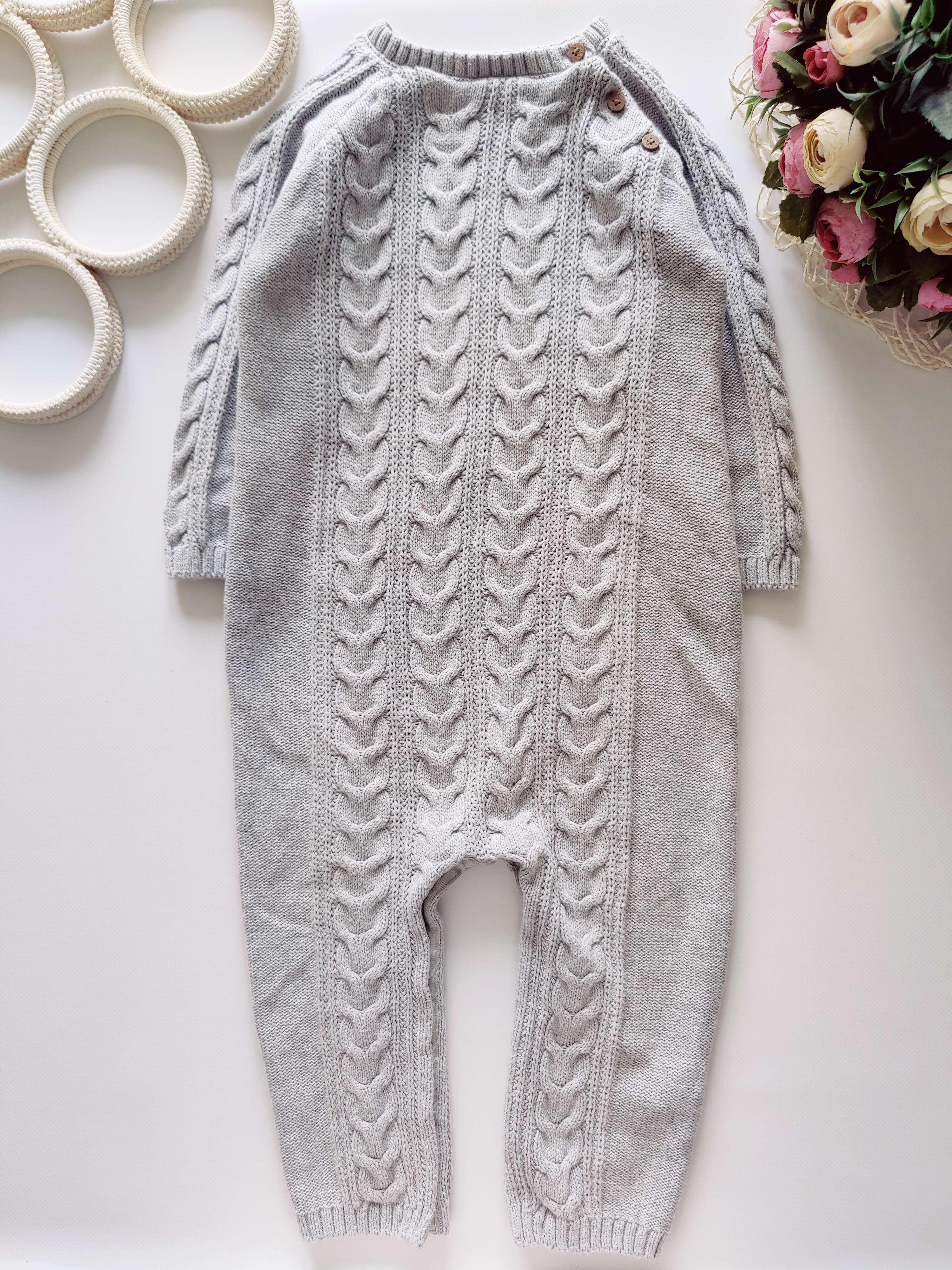 1,5,2 роки, зріст 92 Теплий в'язаний чоловічок