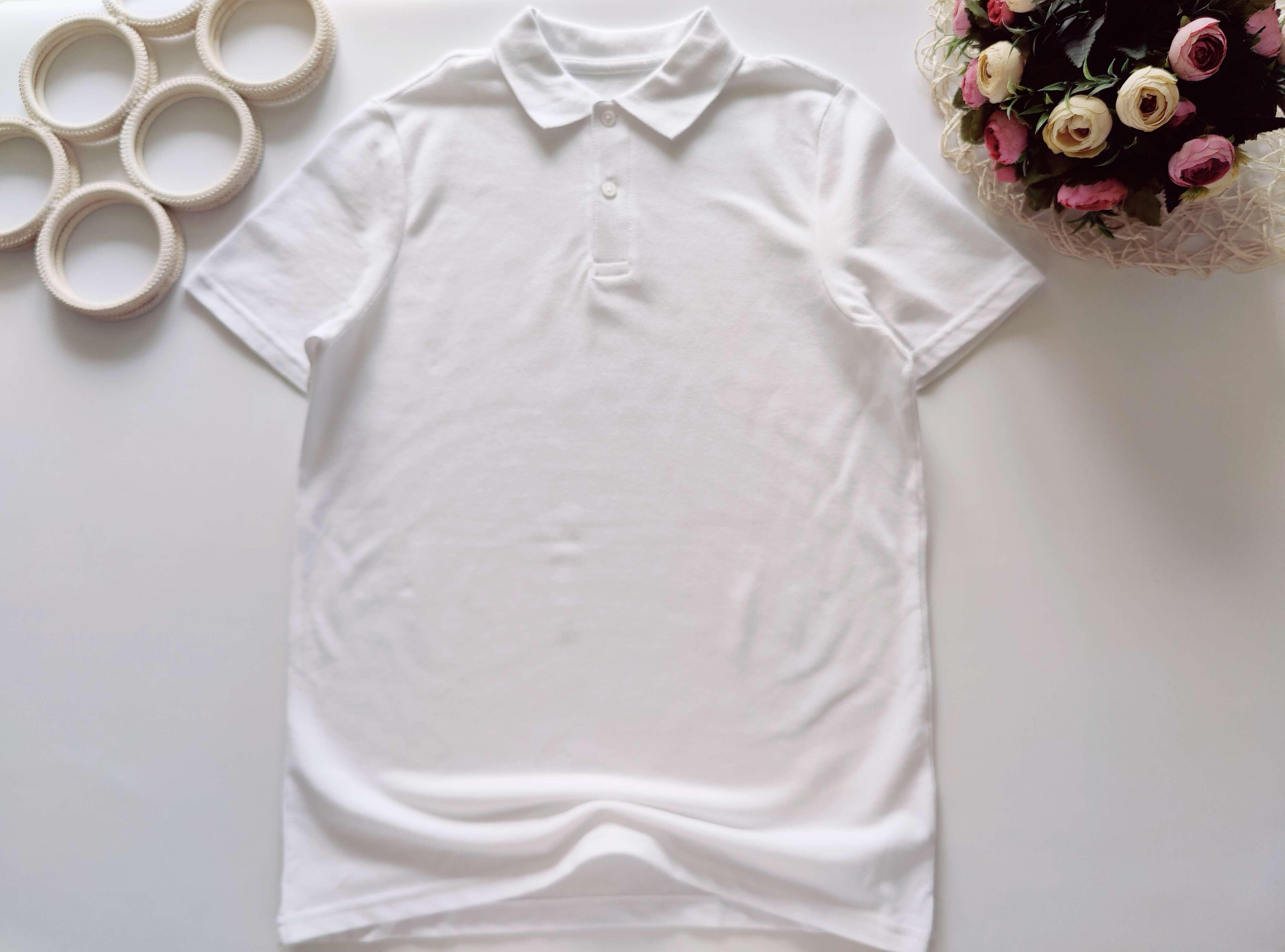 12,13 лет, рост 152,158 Белое поло