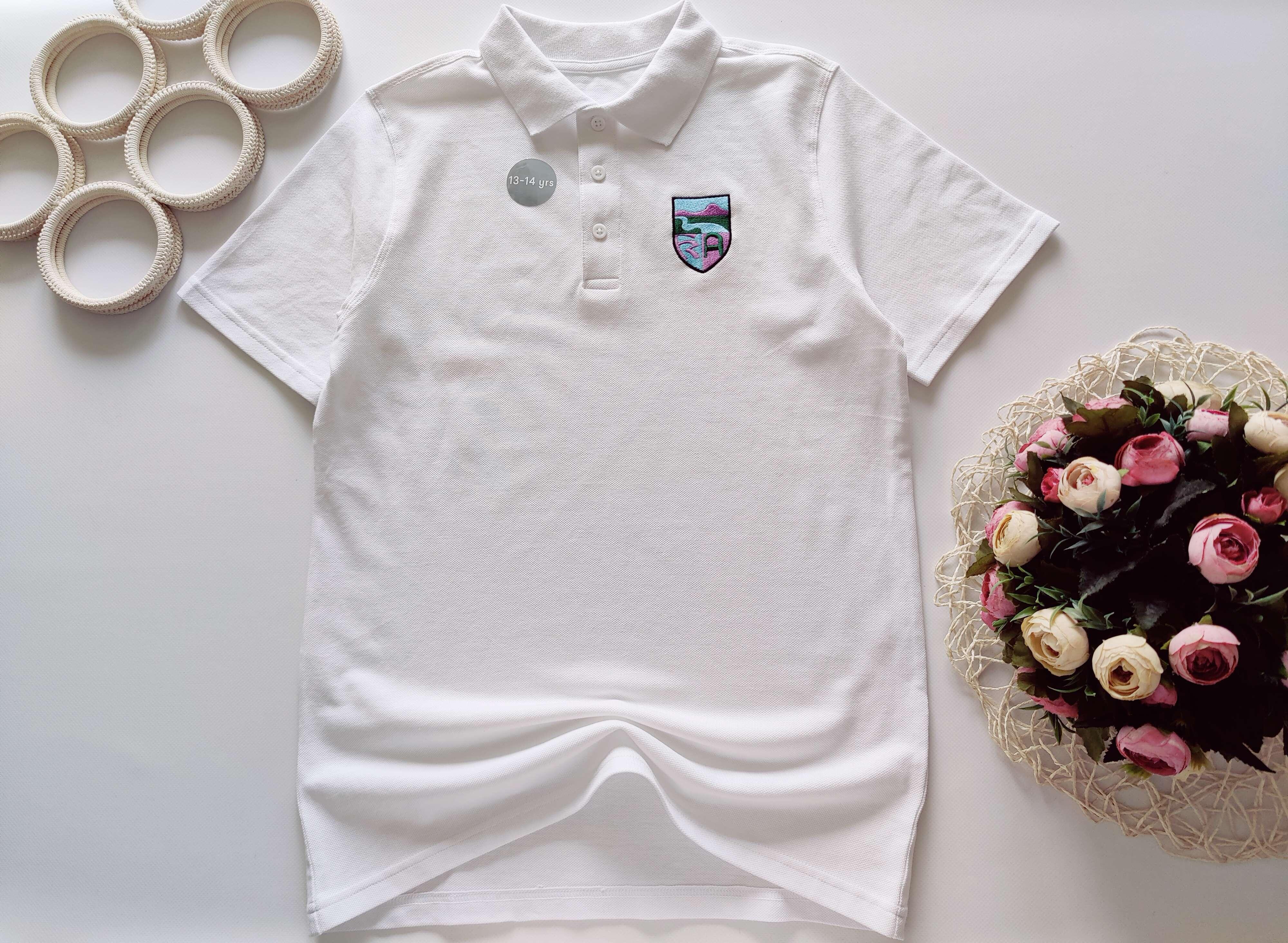 13,14 лет, рост 158,164 Новое белое поло