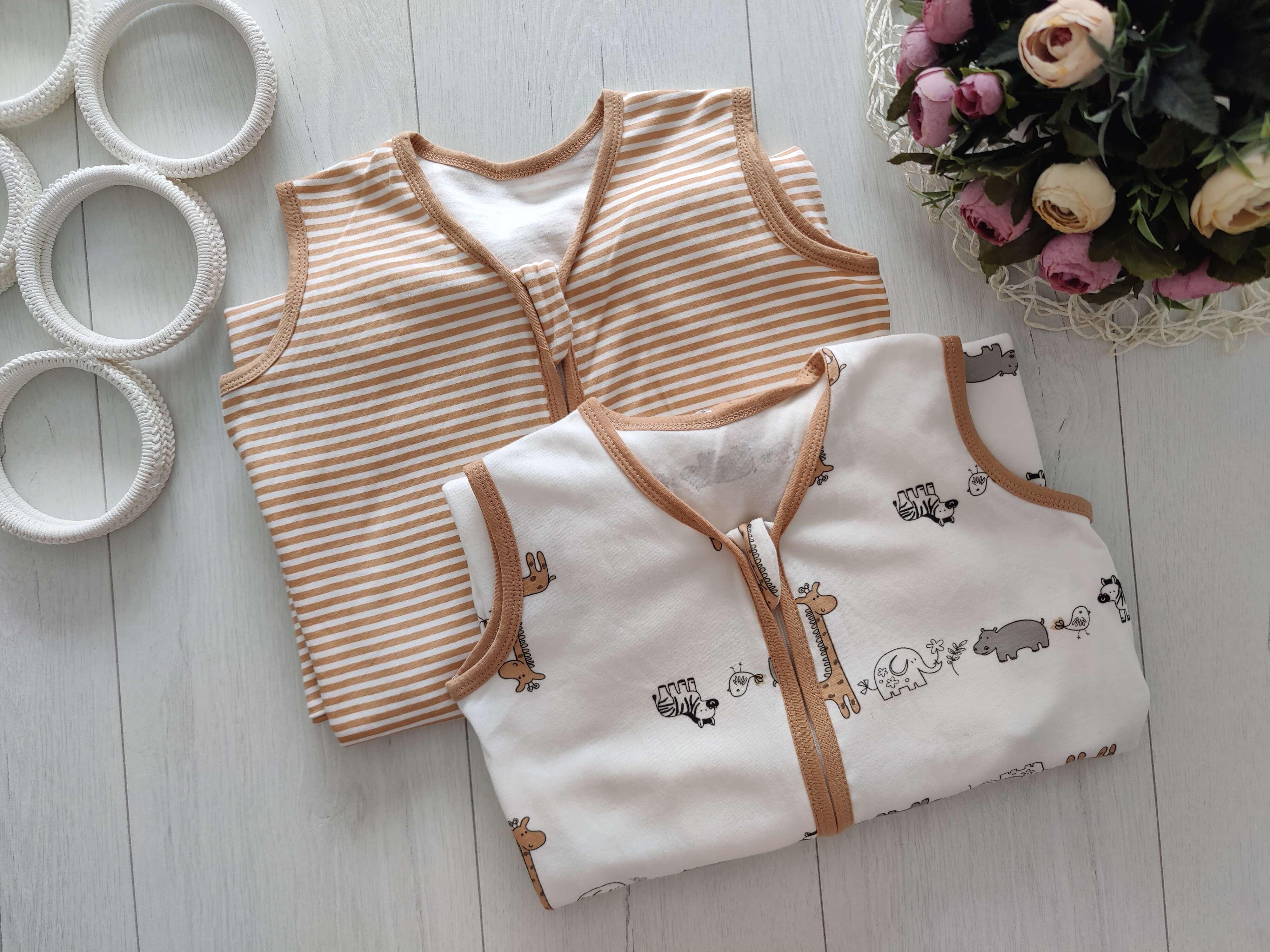 12,18 мес, Комплект новых котоновых спальных мешков Looxii