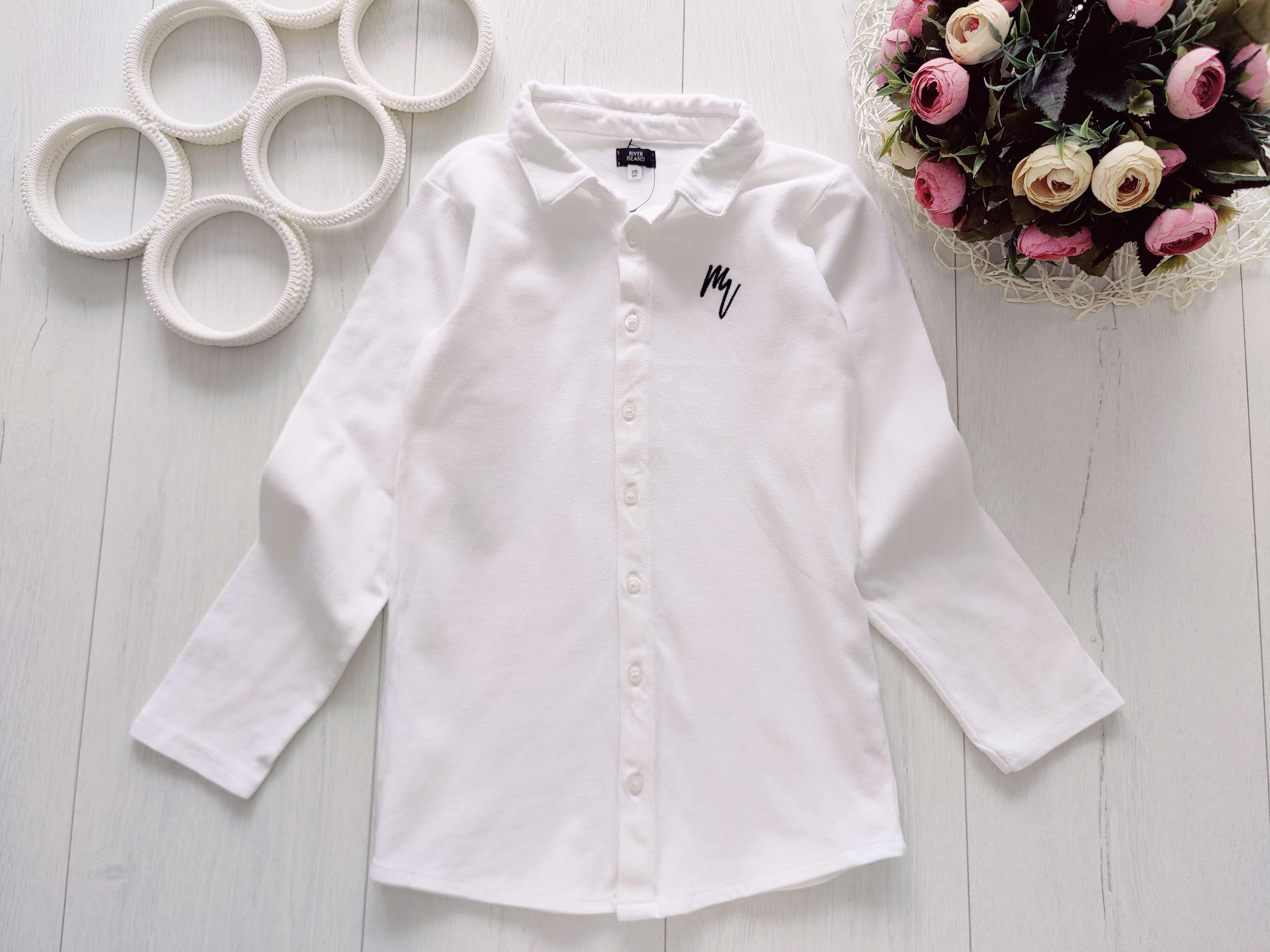 7,8 років, зріст 122,128 Біле поло з довгим рукавом