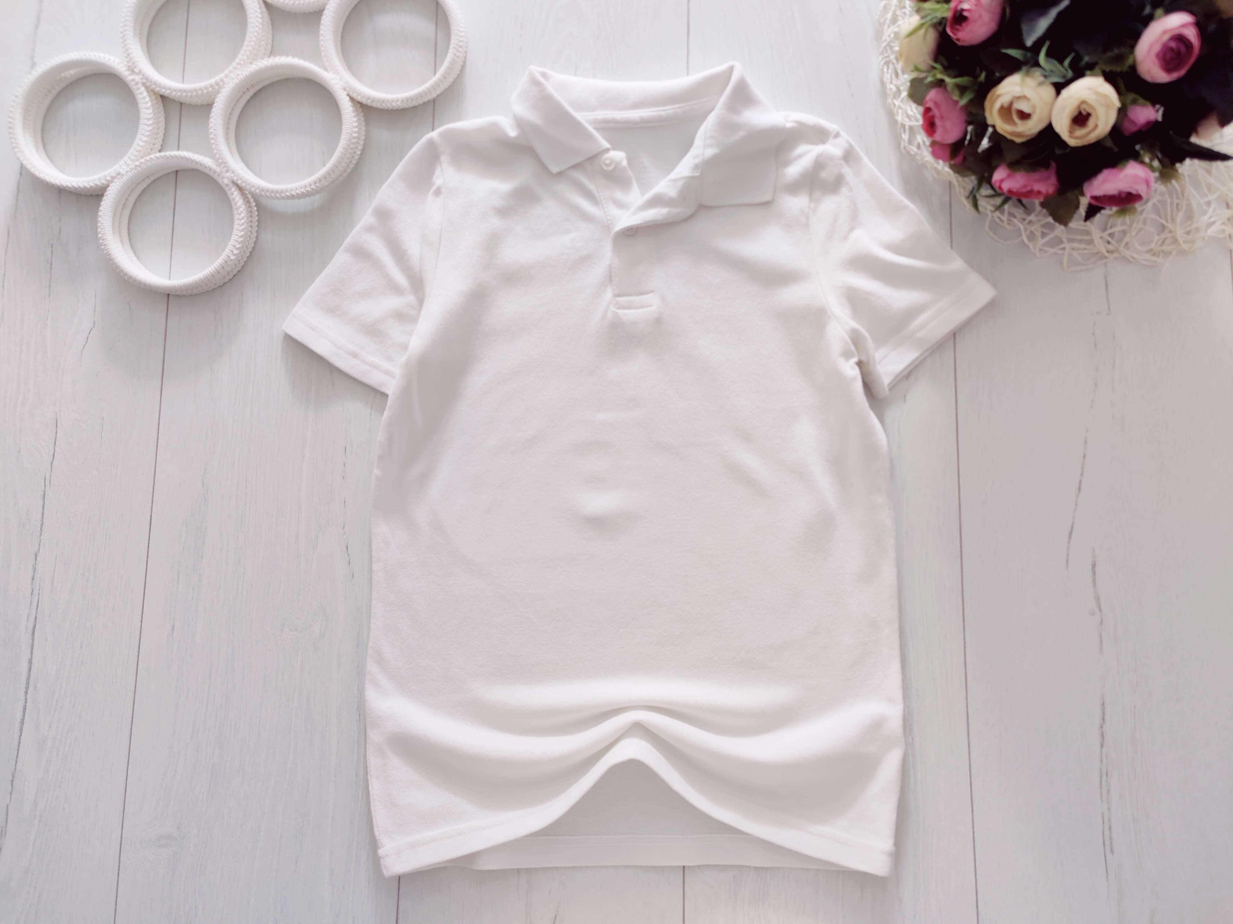 9,10 лет, рост 134,140 Белое поло