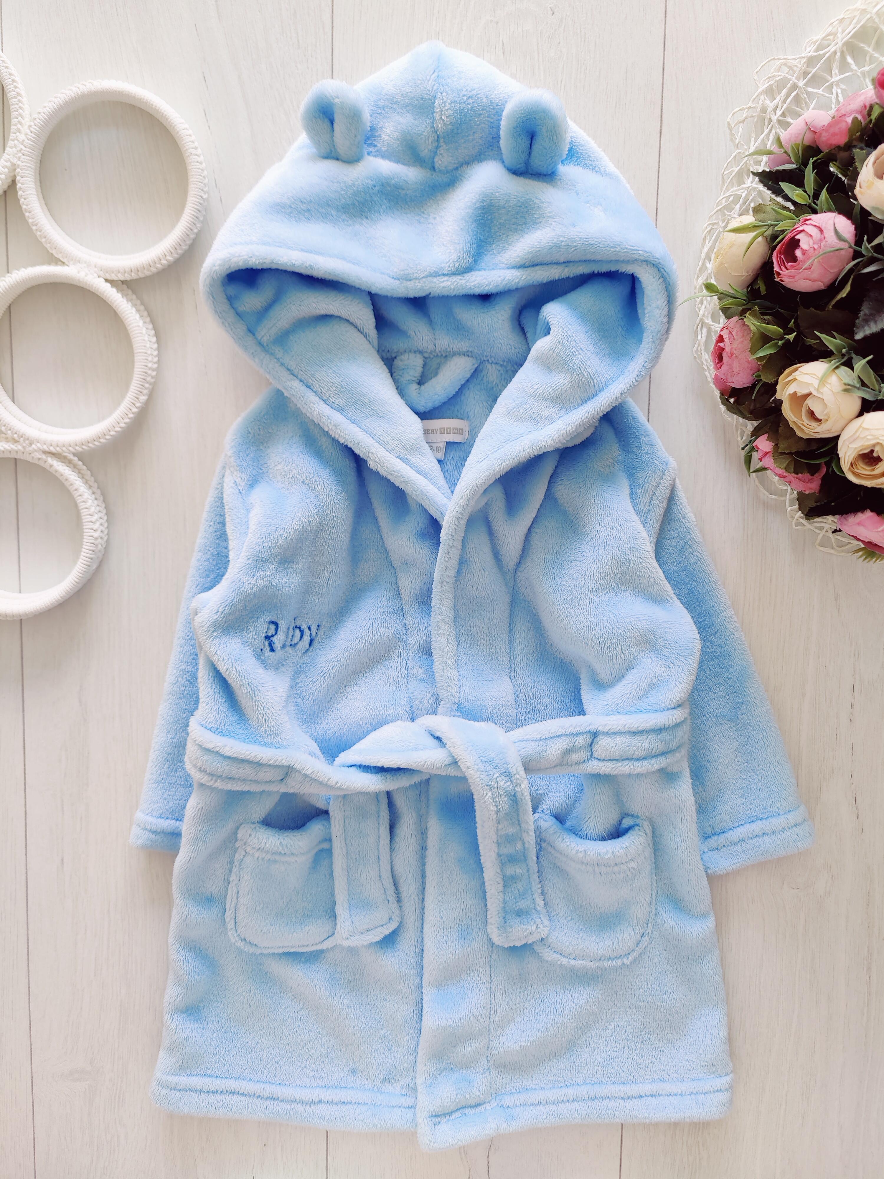 12,18 місяців, зріст 80,86 Блакитний халат з вушками