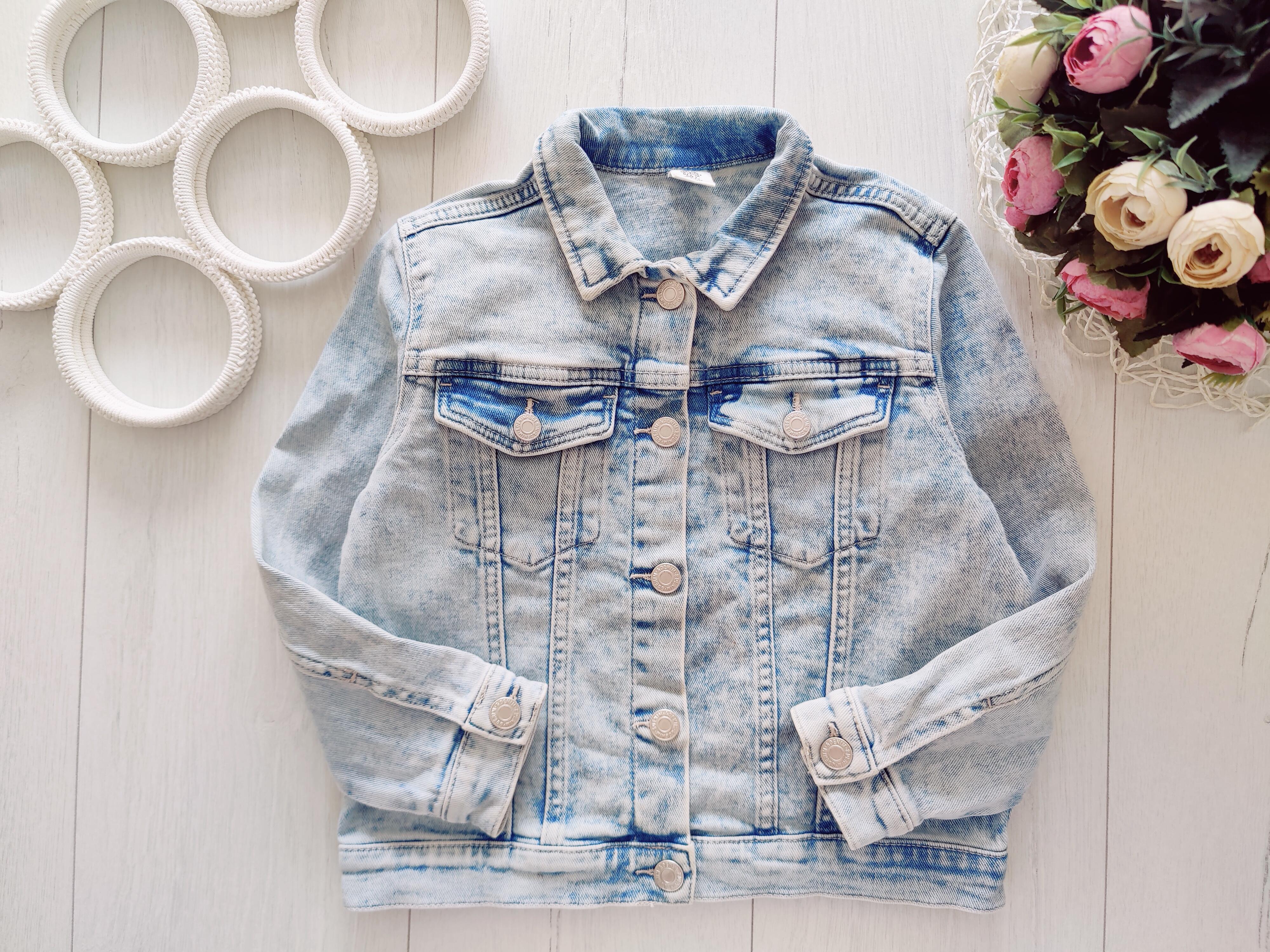 6,7 лет, рост 116,122 Голубая джинсовка на кнопсках