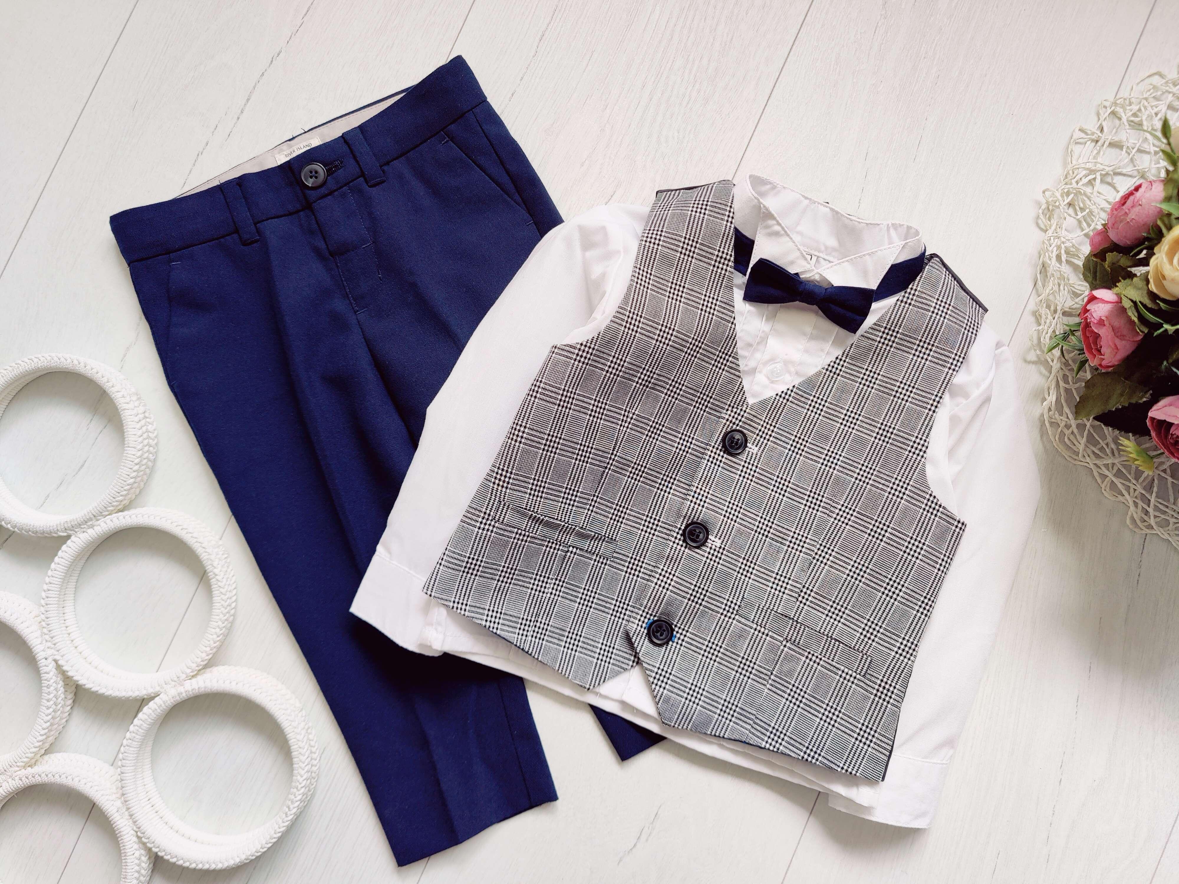 9,12 міс, зріст 80 Сорочка з метеликом жилетка і штани