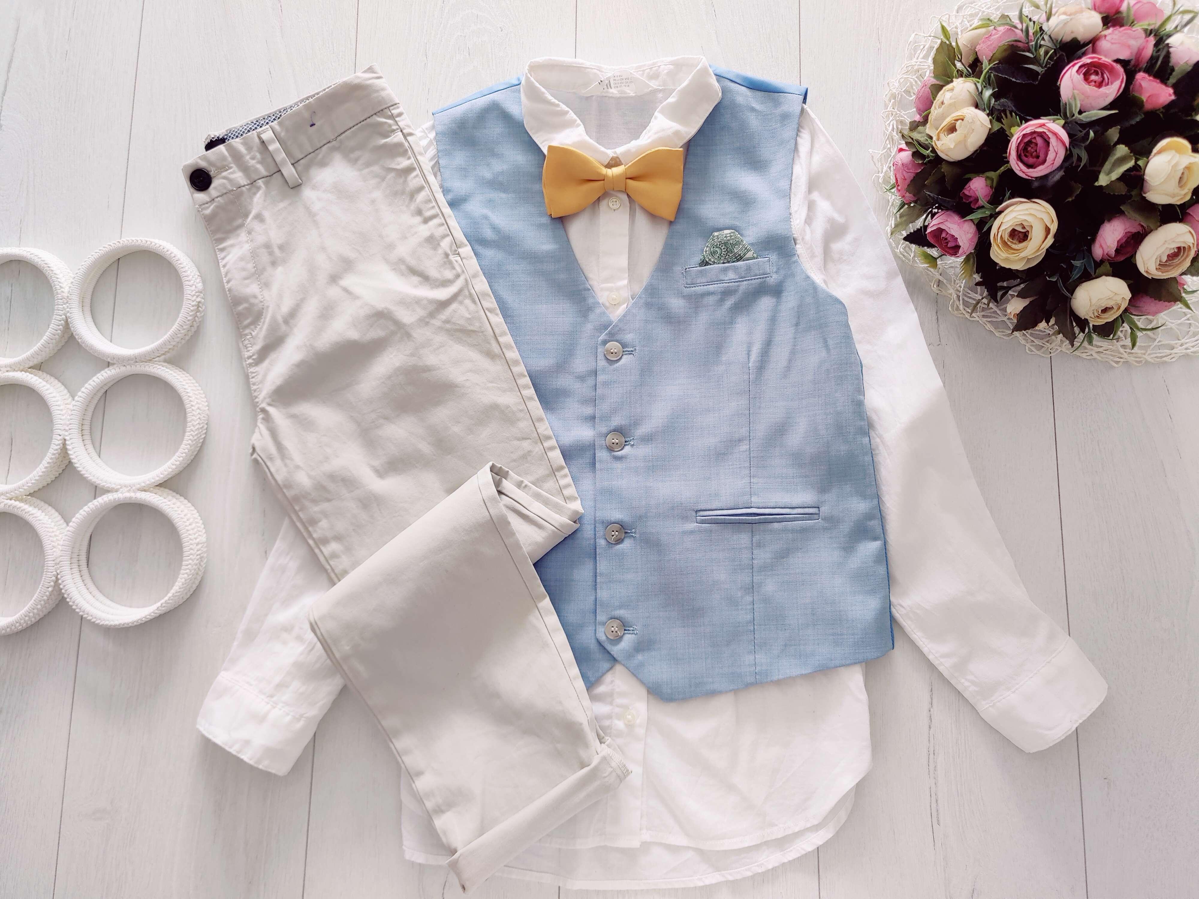 11 лет, рост 146 Рубашка брюки и жилетка