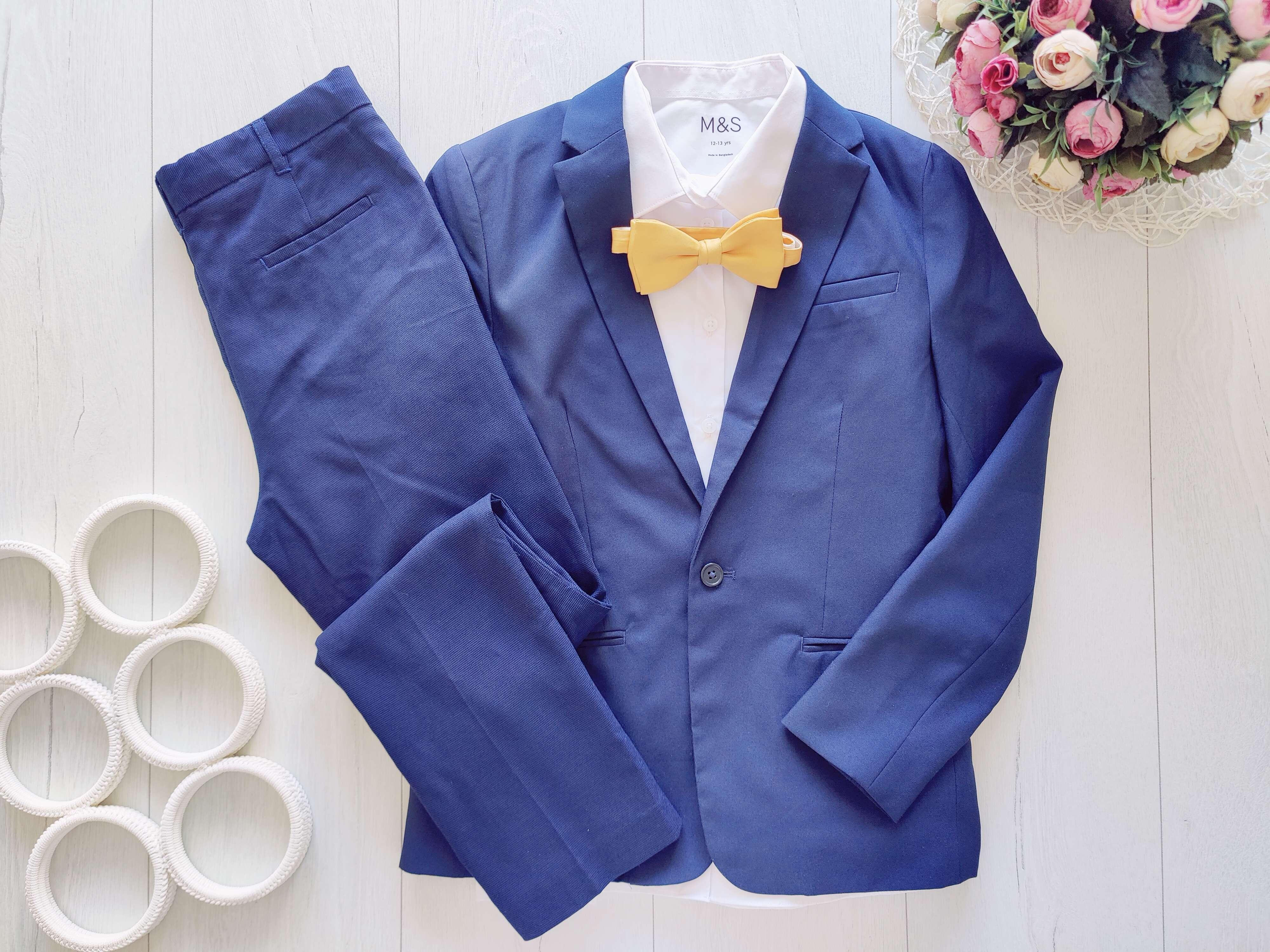 11,12 лет, рост 152,158 Пиджак брюки и белая рубашка