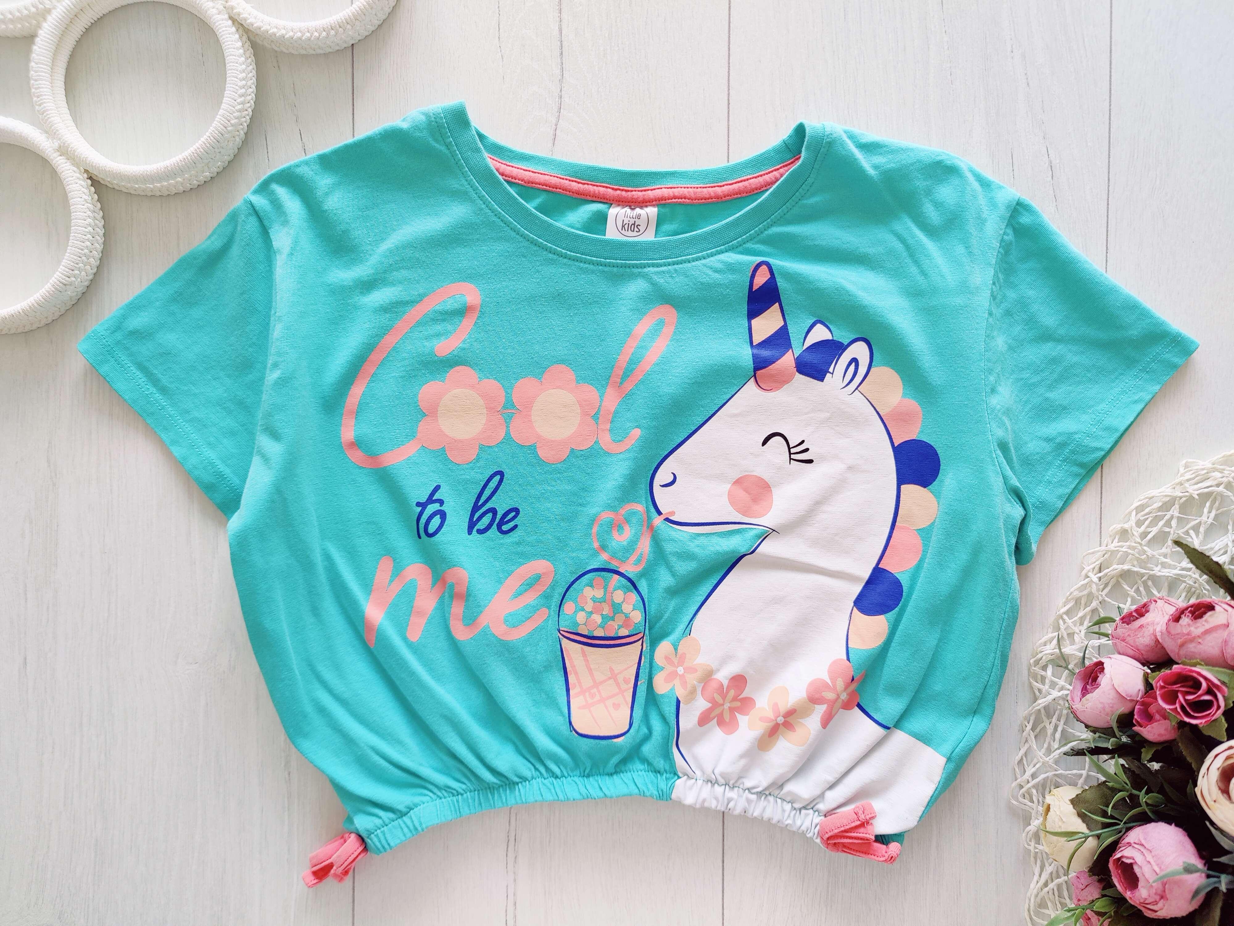 7,8 лет, рост 128 Футболка с единорогом