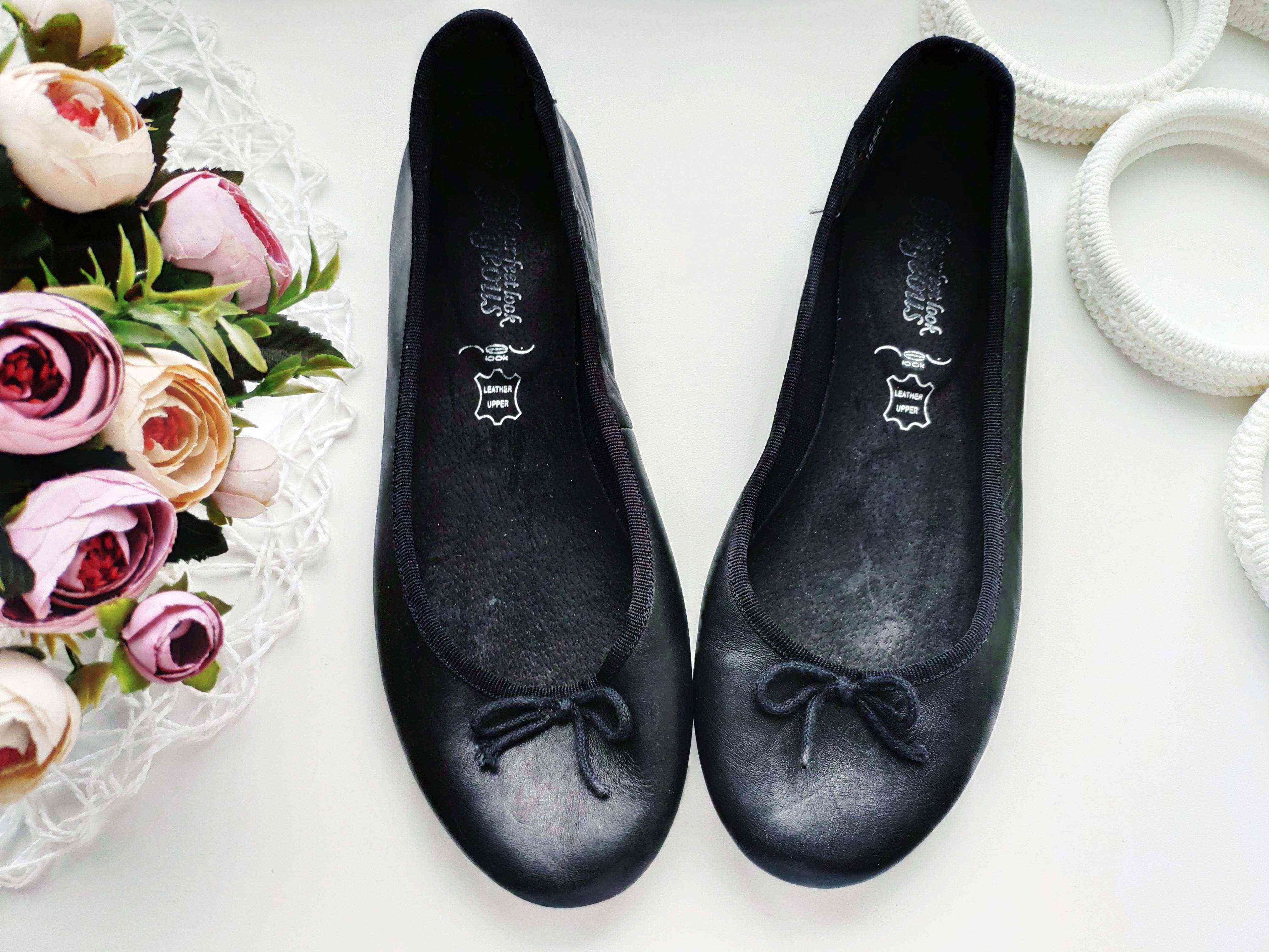 40 (26 см) Кожаные женские балетки