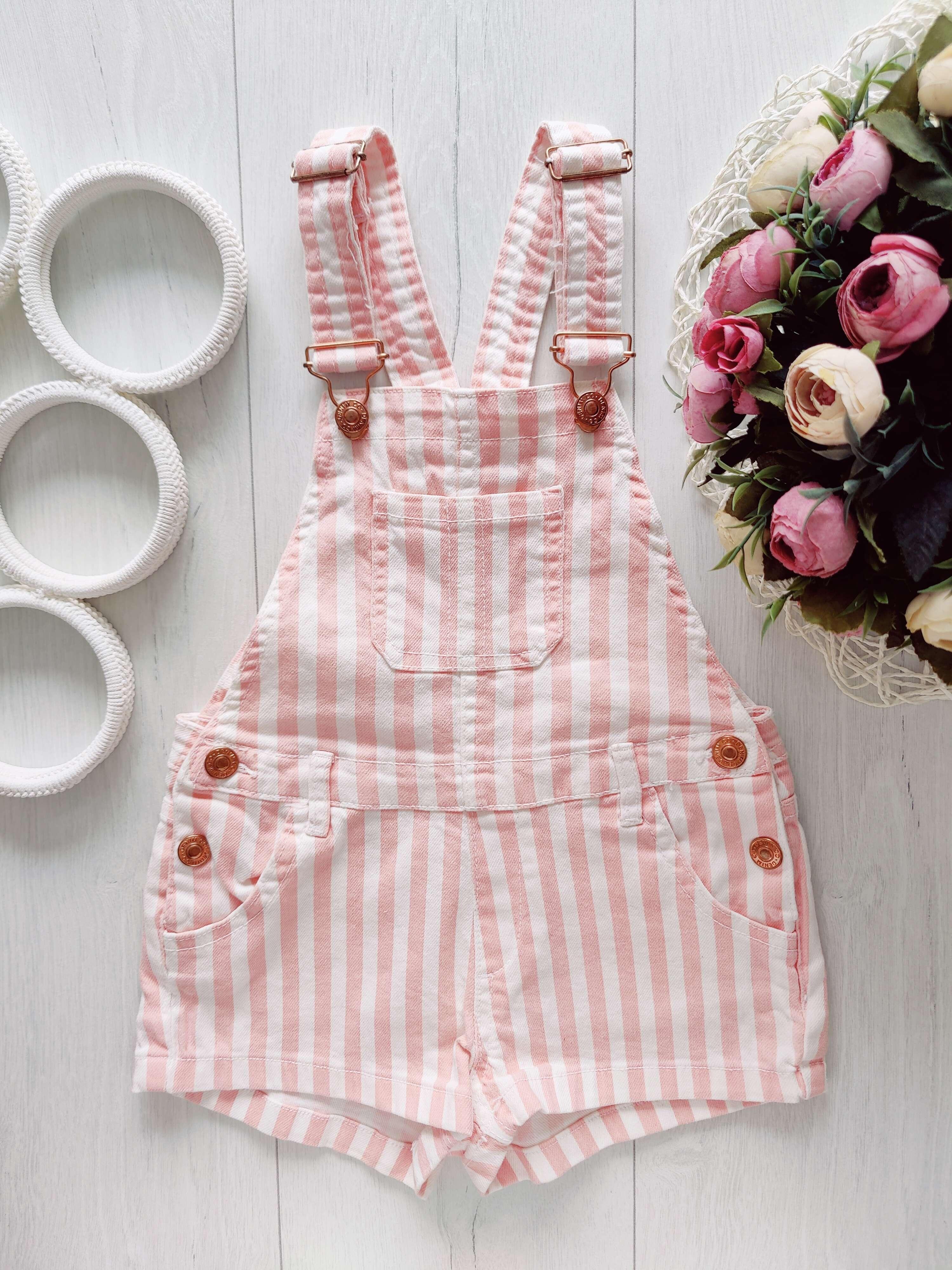 6,7 лет, рост 122 Красивый джинсовый комбинезон шортами