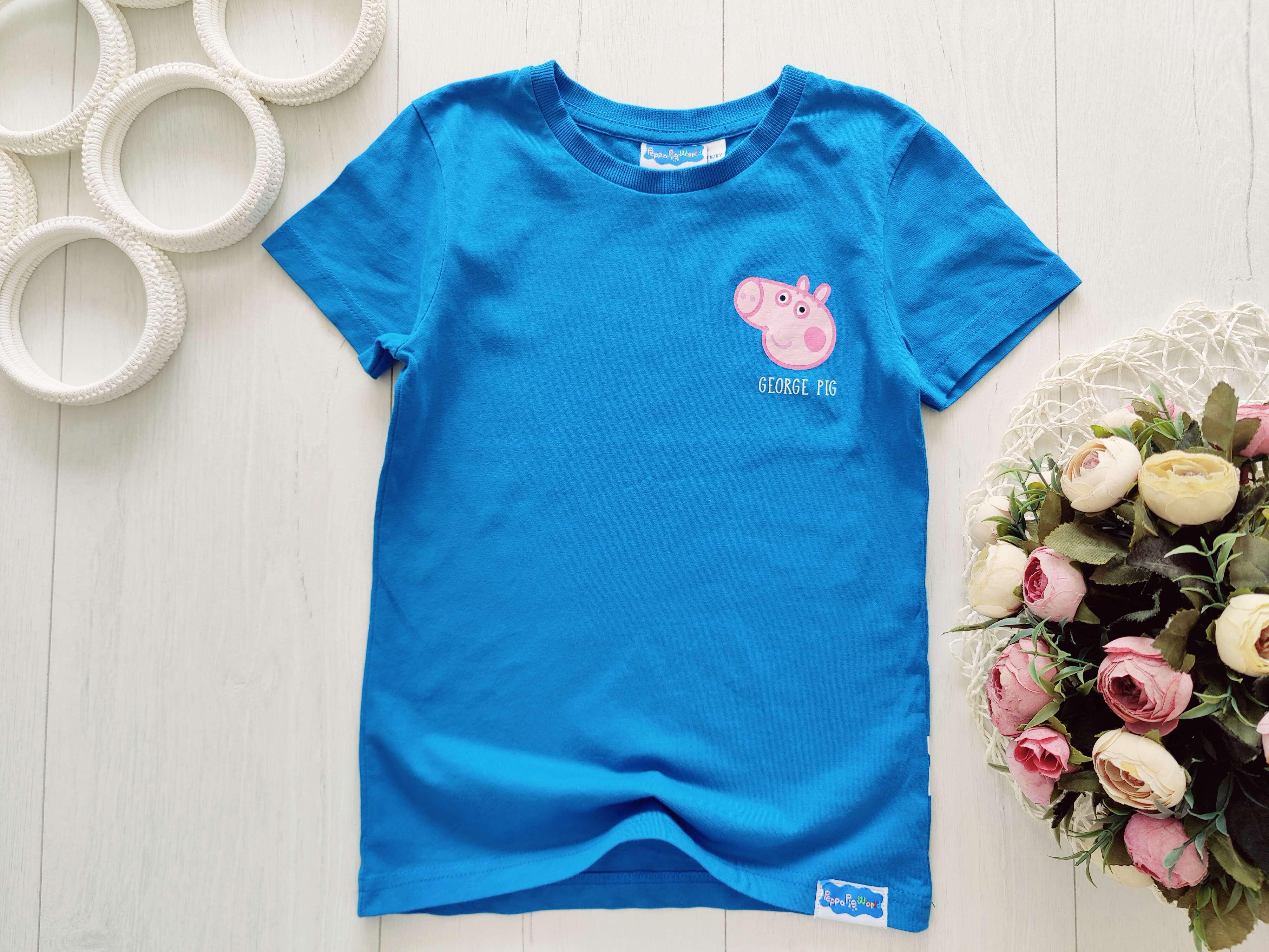 5,6 лет, рост 110,116 Детская футболка с Джорджем