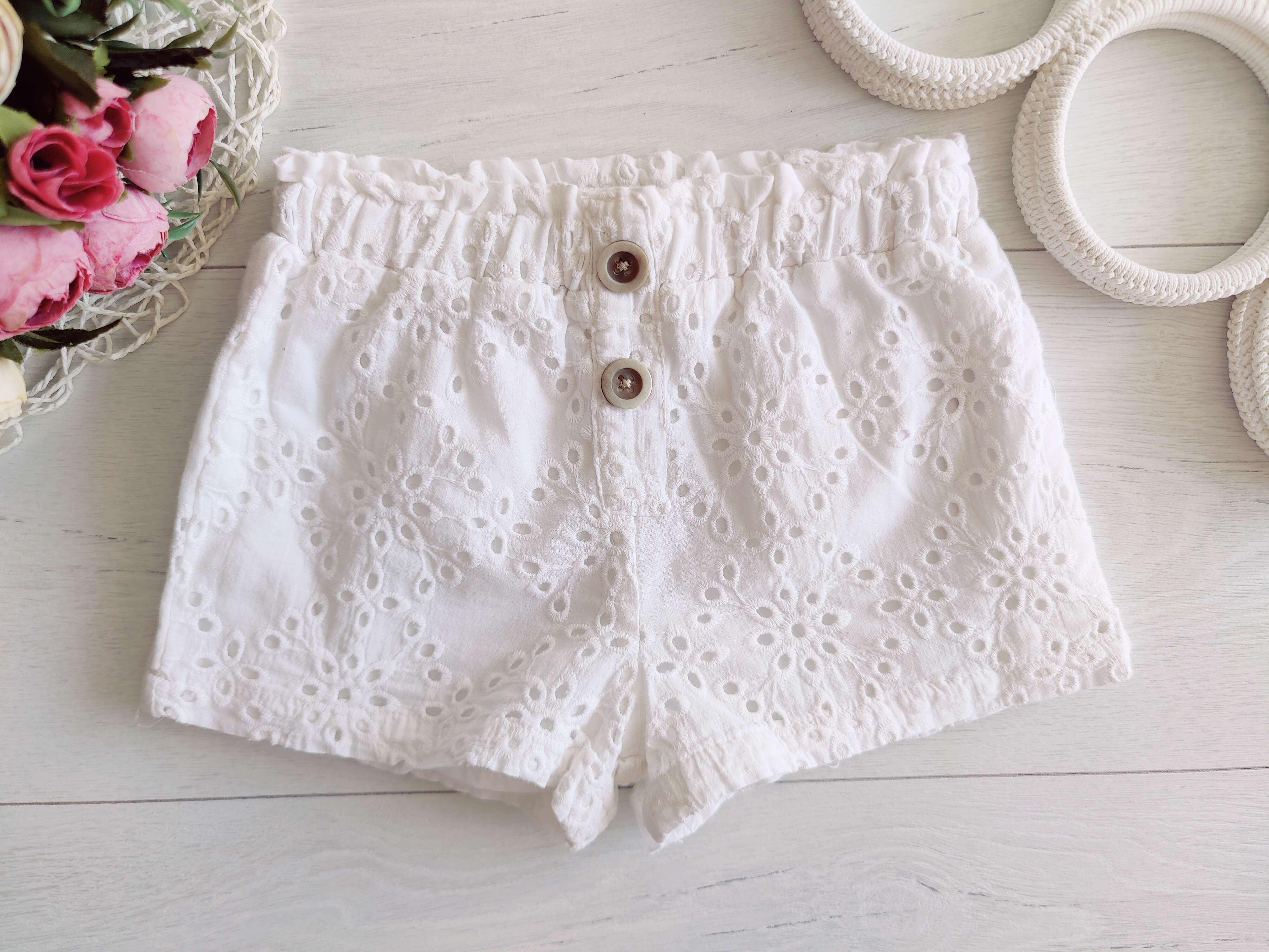 4,5 років, зріст 104,110 Білі бавовняні шорти