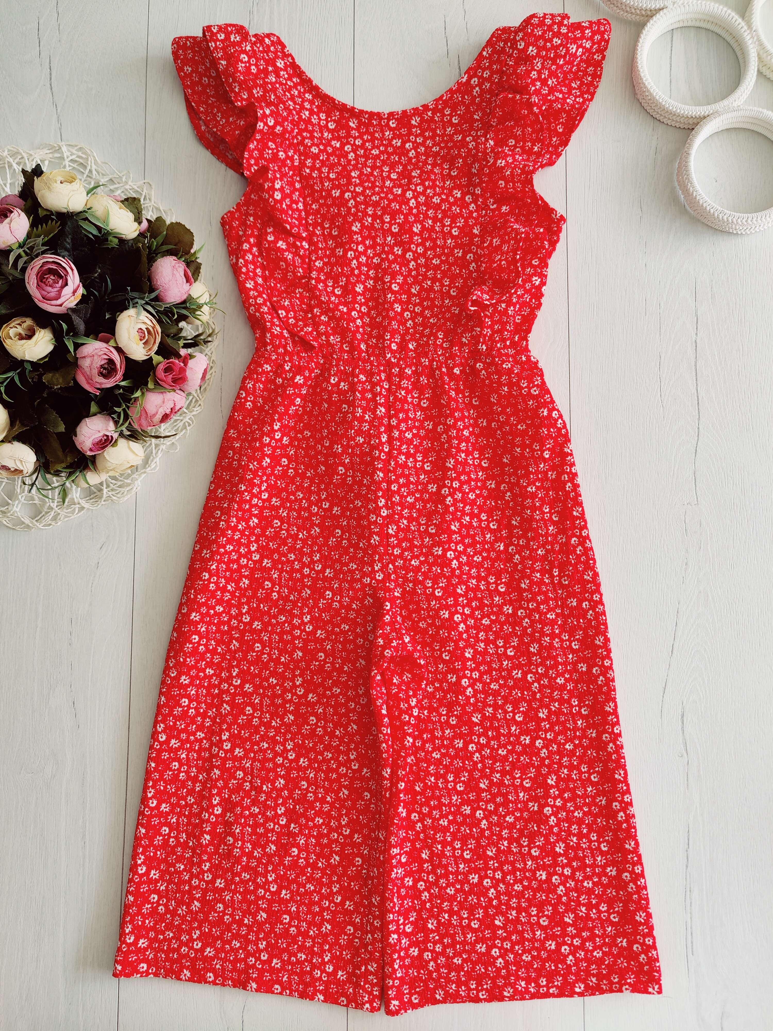 7 лет, рост 122 Шикарный красный летний ромер штанами