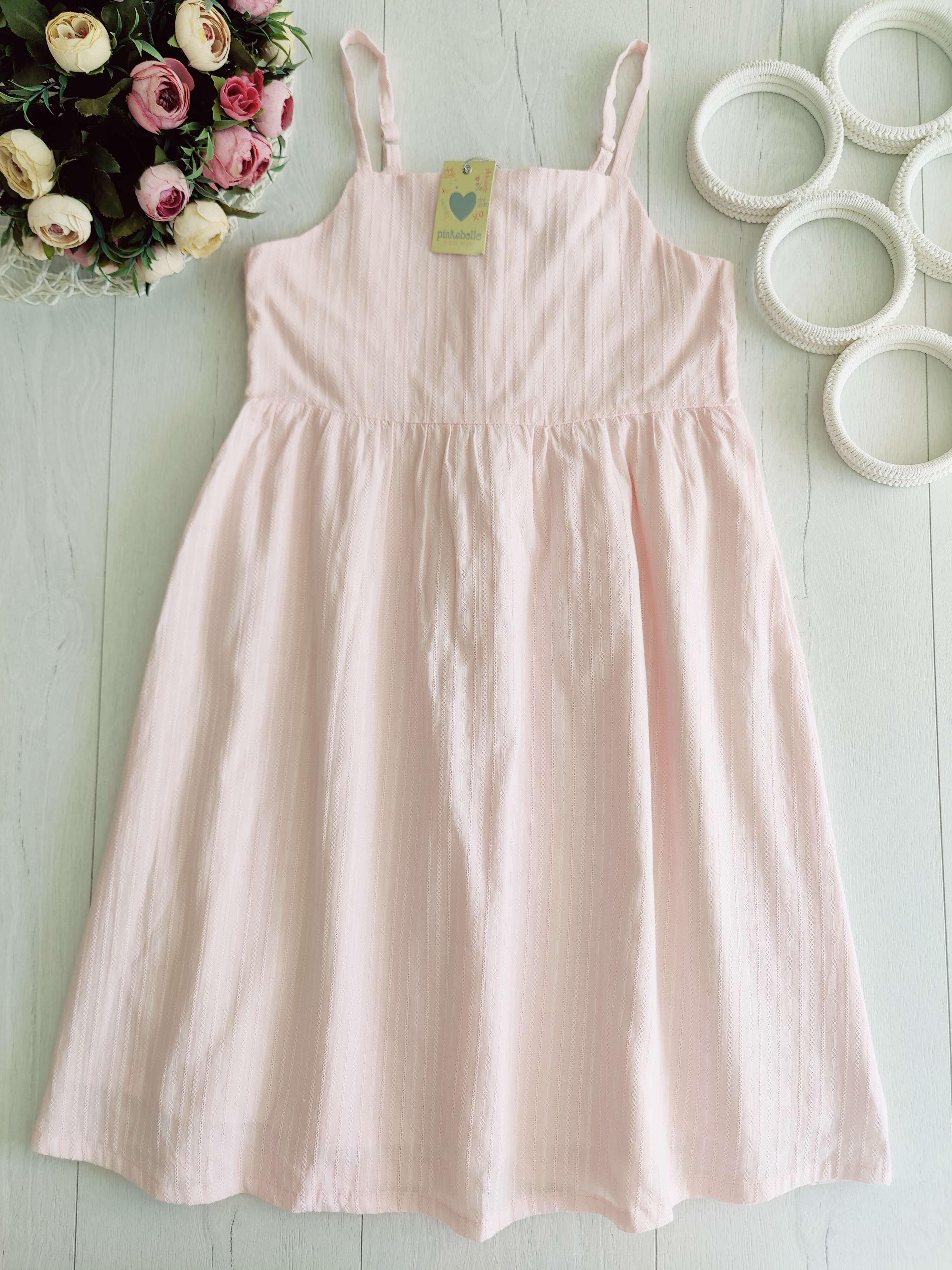 10,11 лет, рост 140,146 Новый нежно розовый сарафан