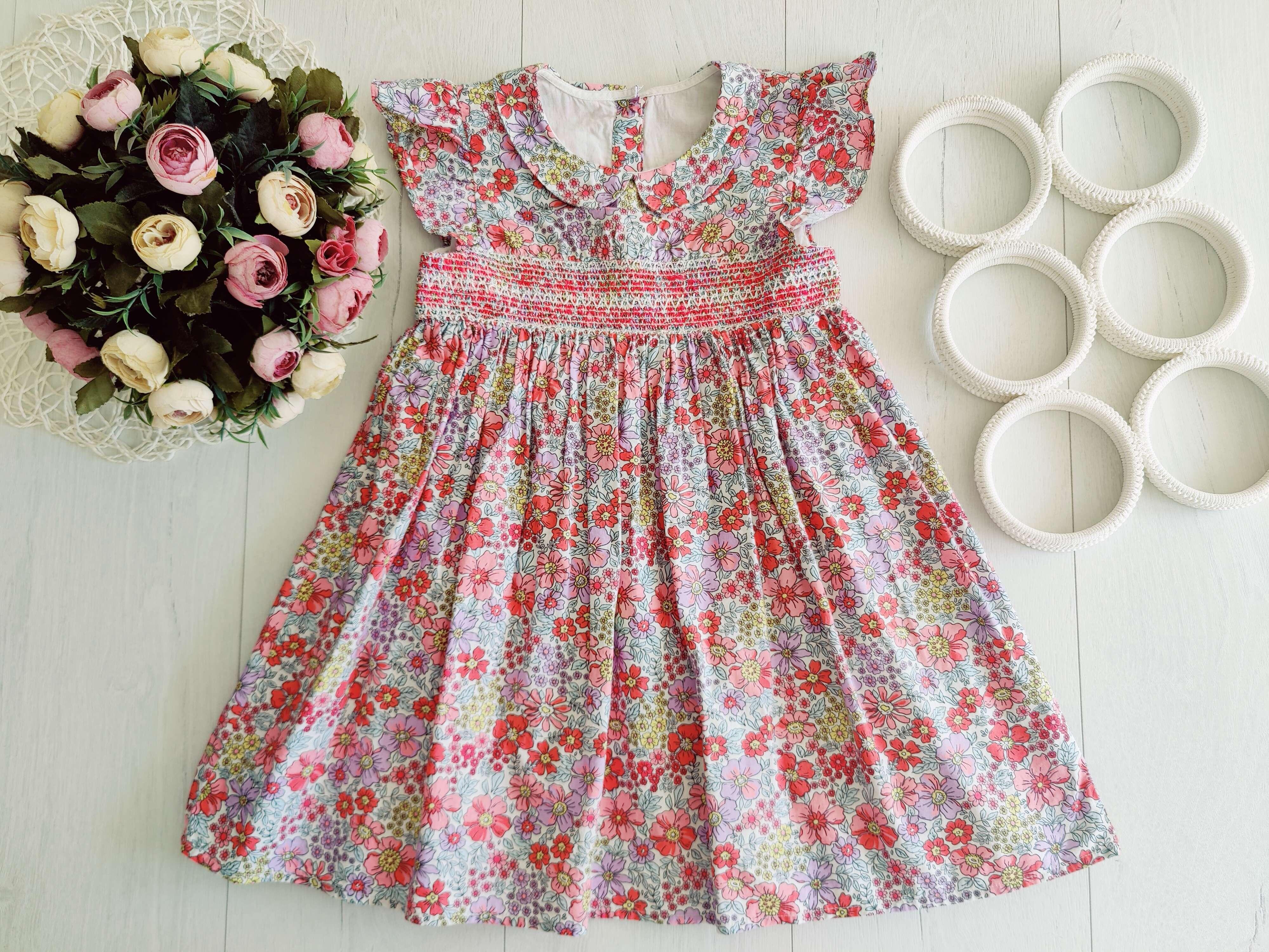 4,5 лет, рост 104,110 Красивое хлопковое платье