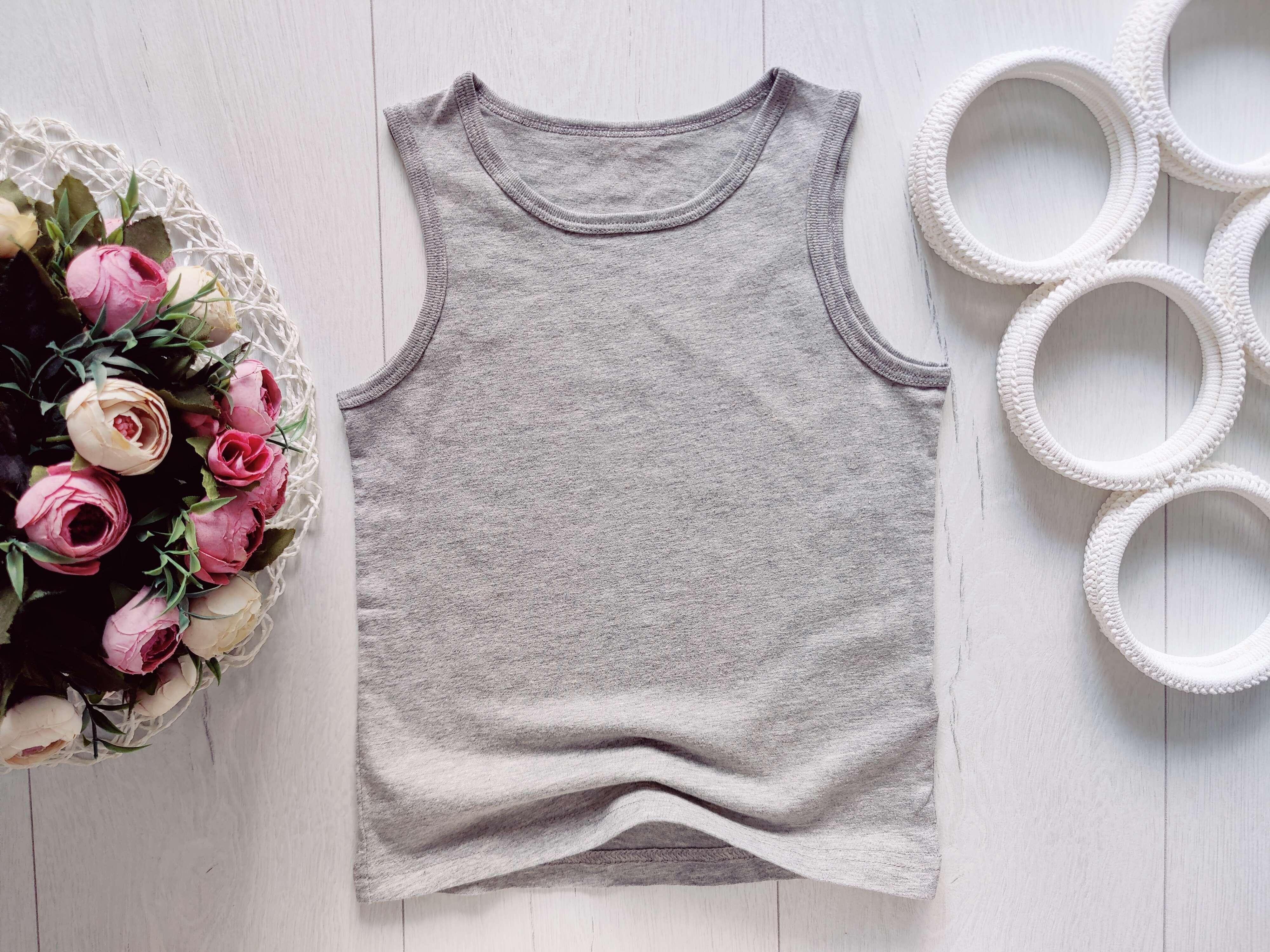 5,6 лет, рост 116 Новая серая майка