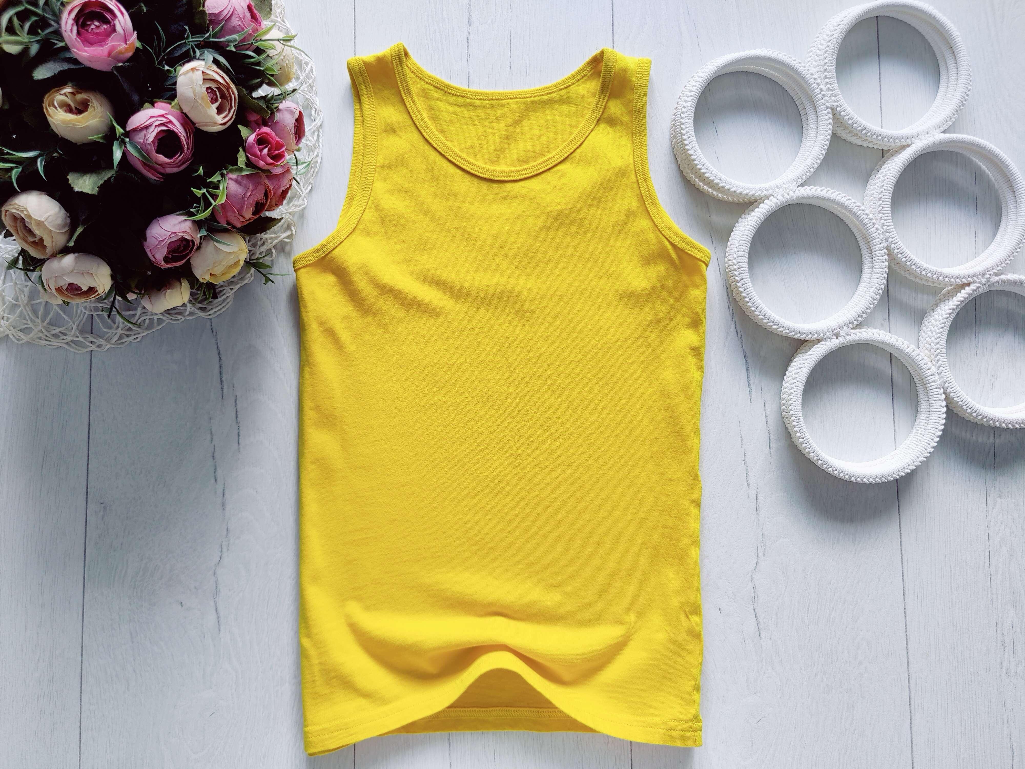 9,10 лет, рост 134,140 Желтая майка