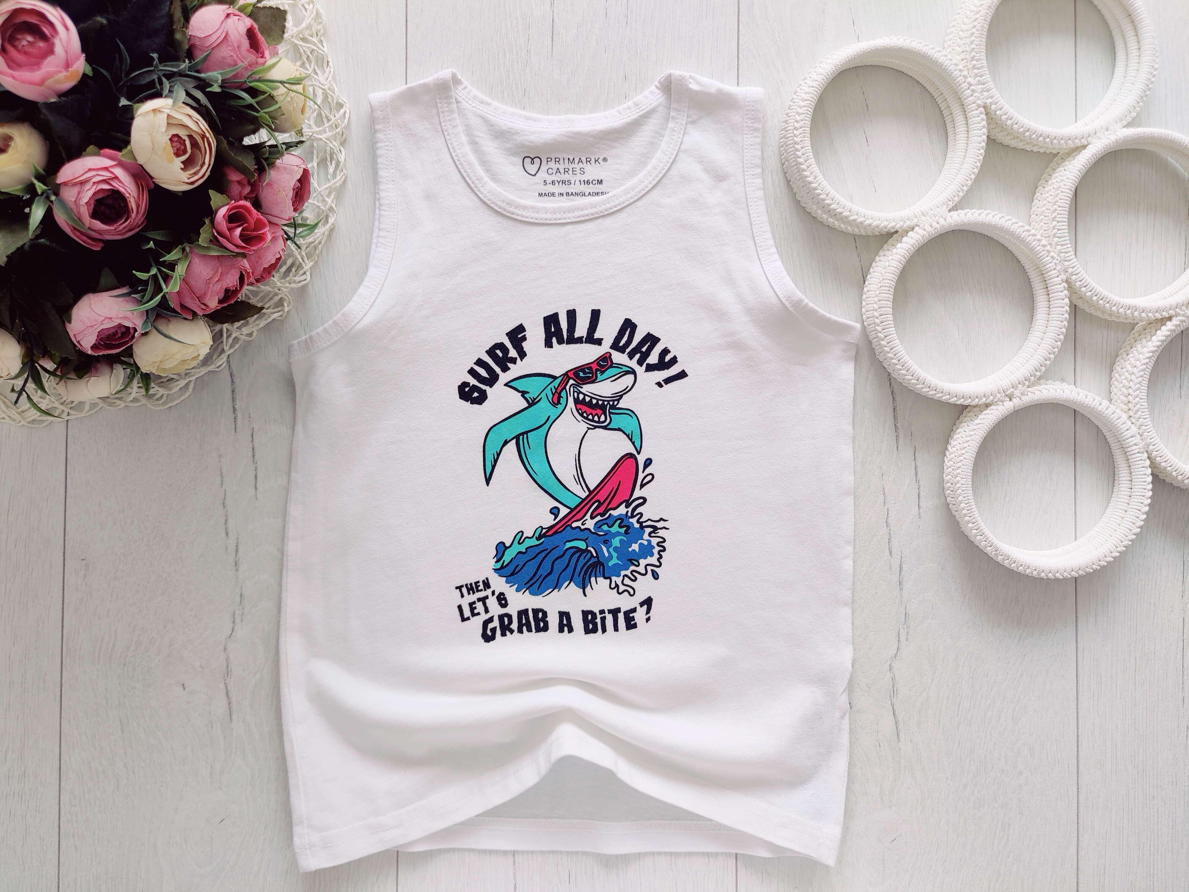 5,6 лет, рост 116 Майка с принтом