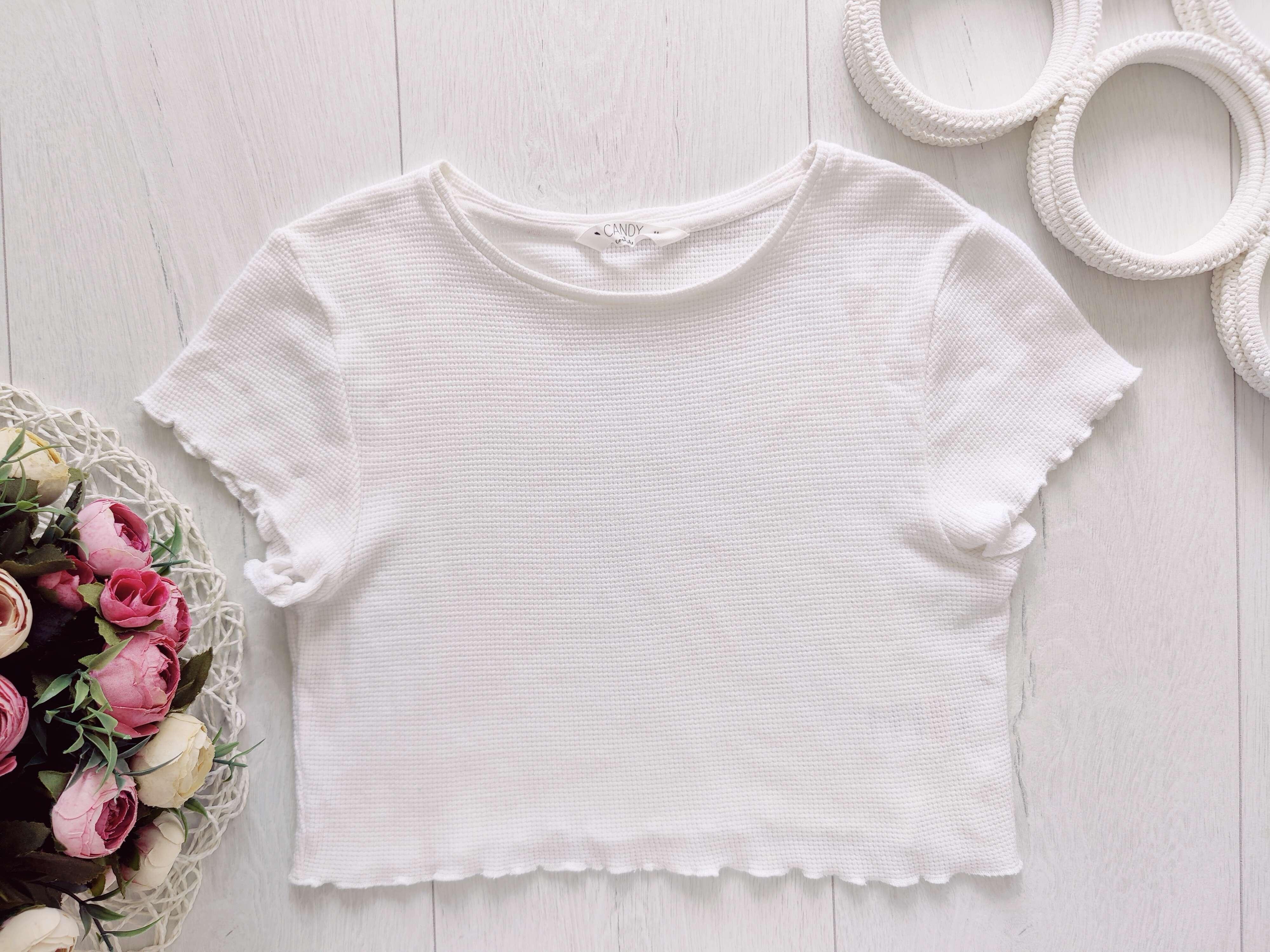 11 років, зріст 146 Біла коротка футболка