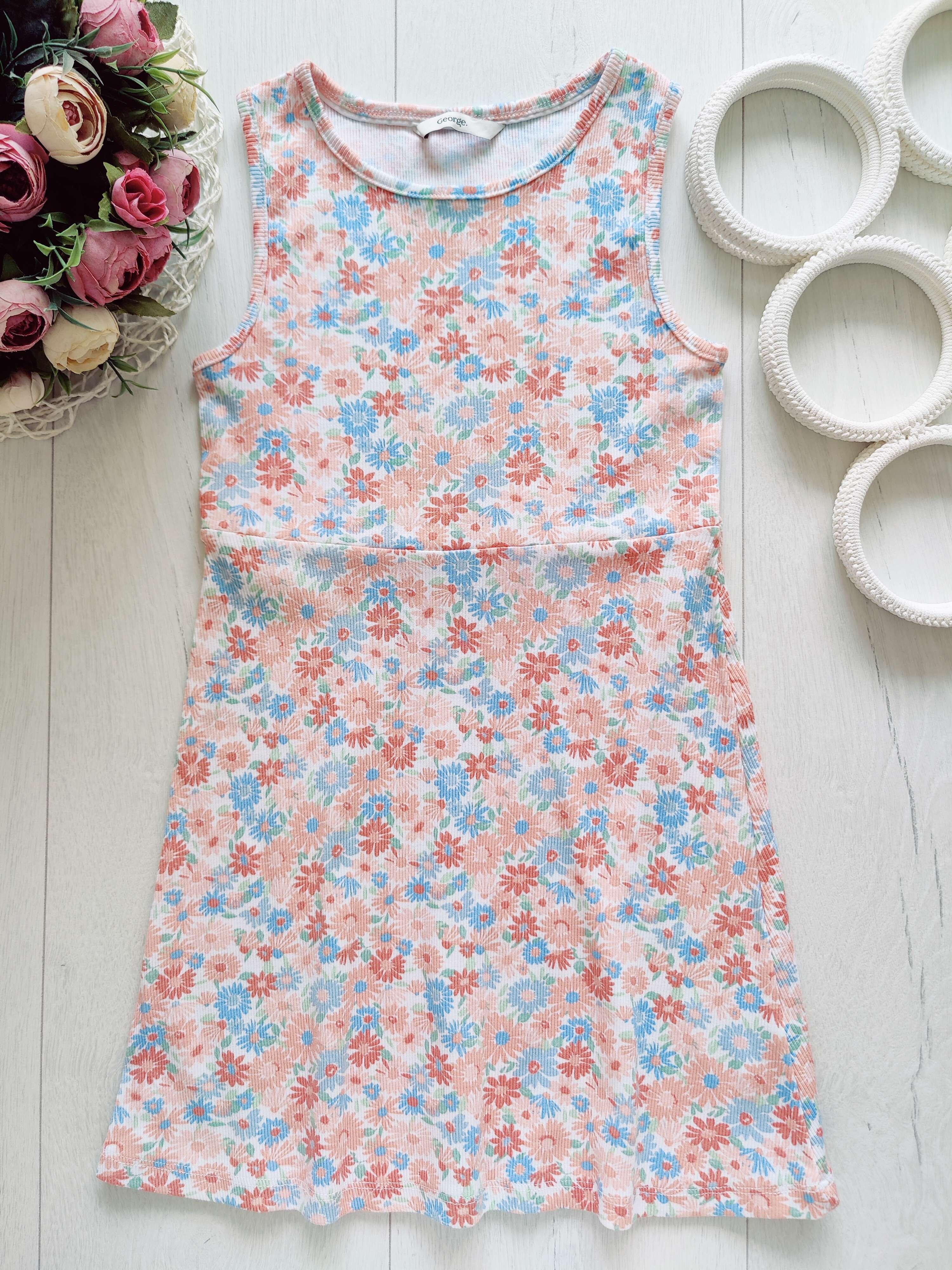 6,7 лет, рост 116,122 Сарафан в рубчик