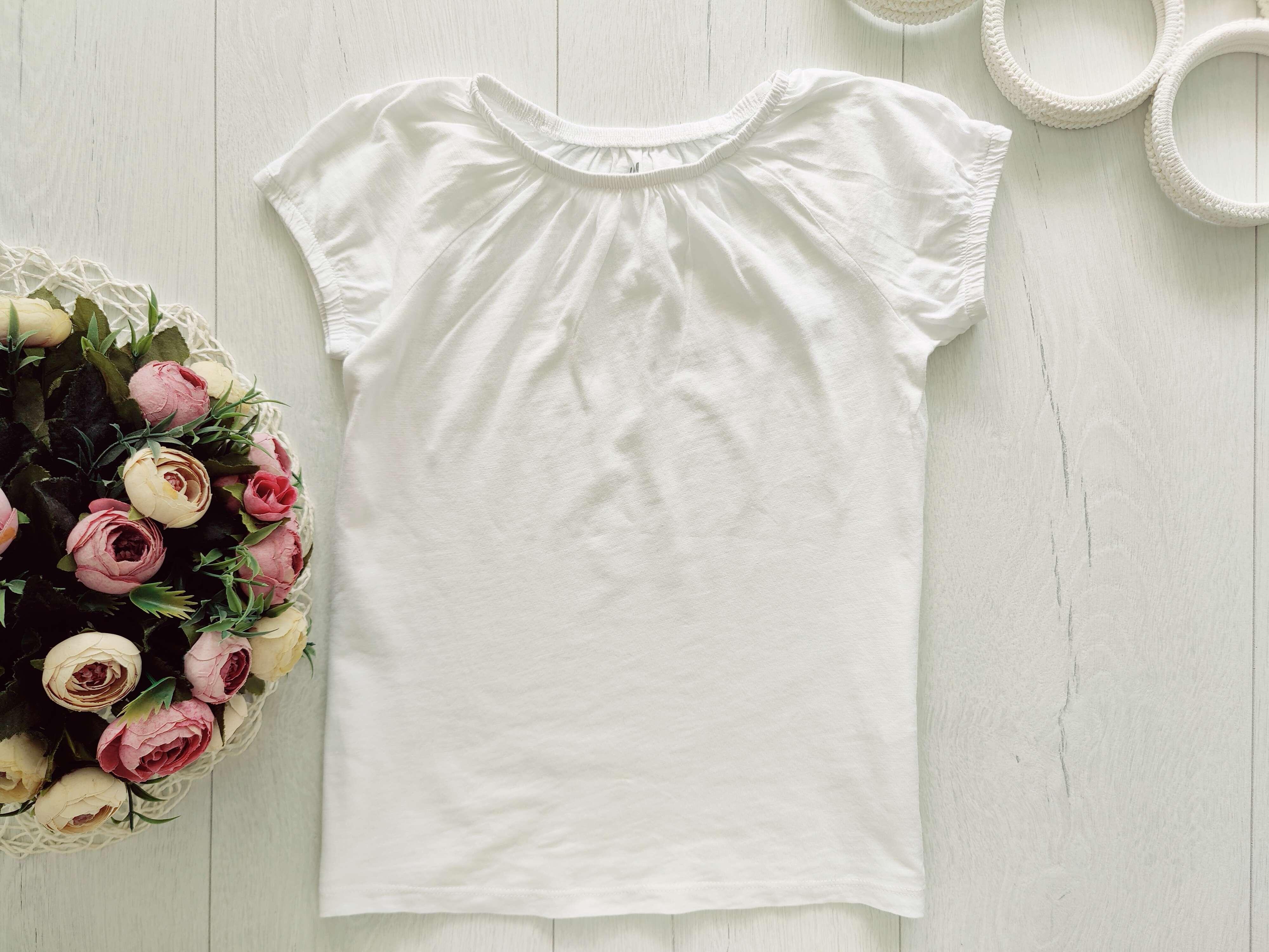 7,8 років, зріст 128 Біла футболка