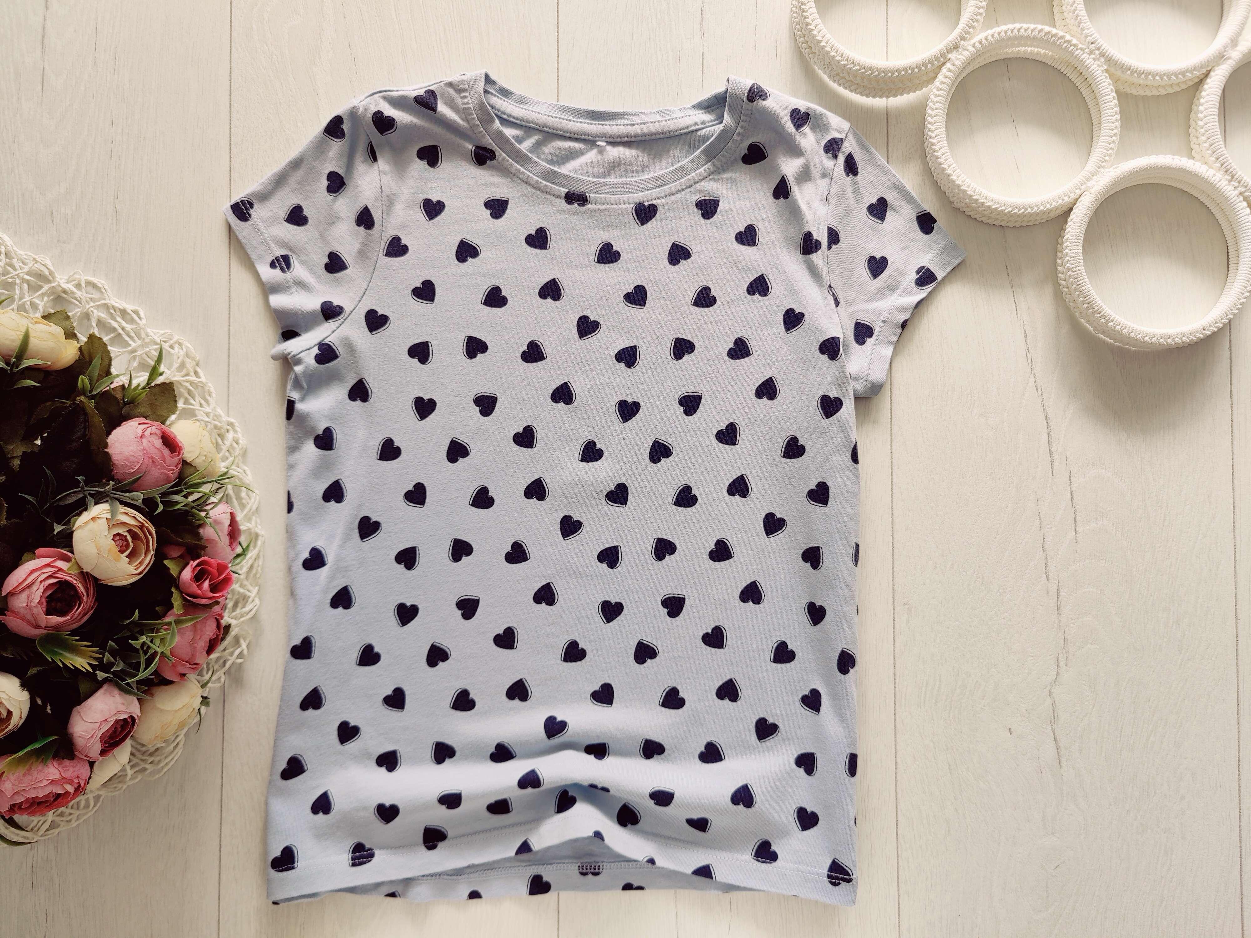 7,8 років, зріст 122,128 Футболка у сердечках