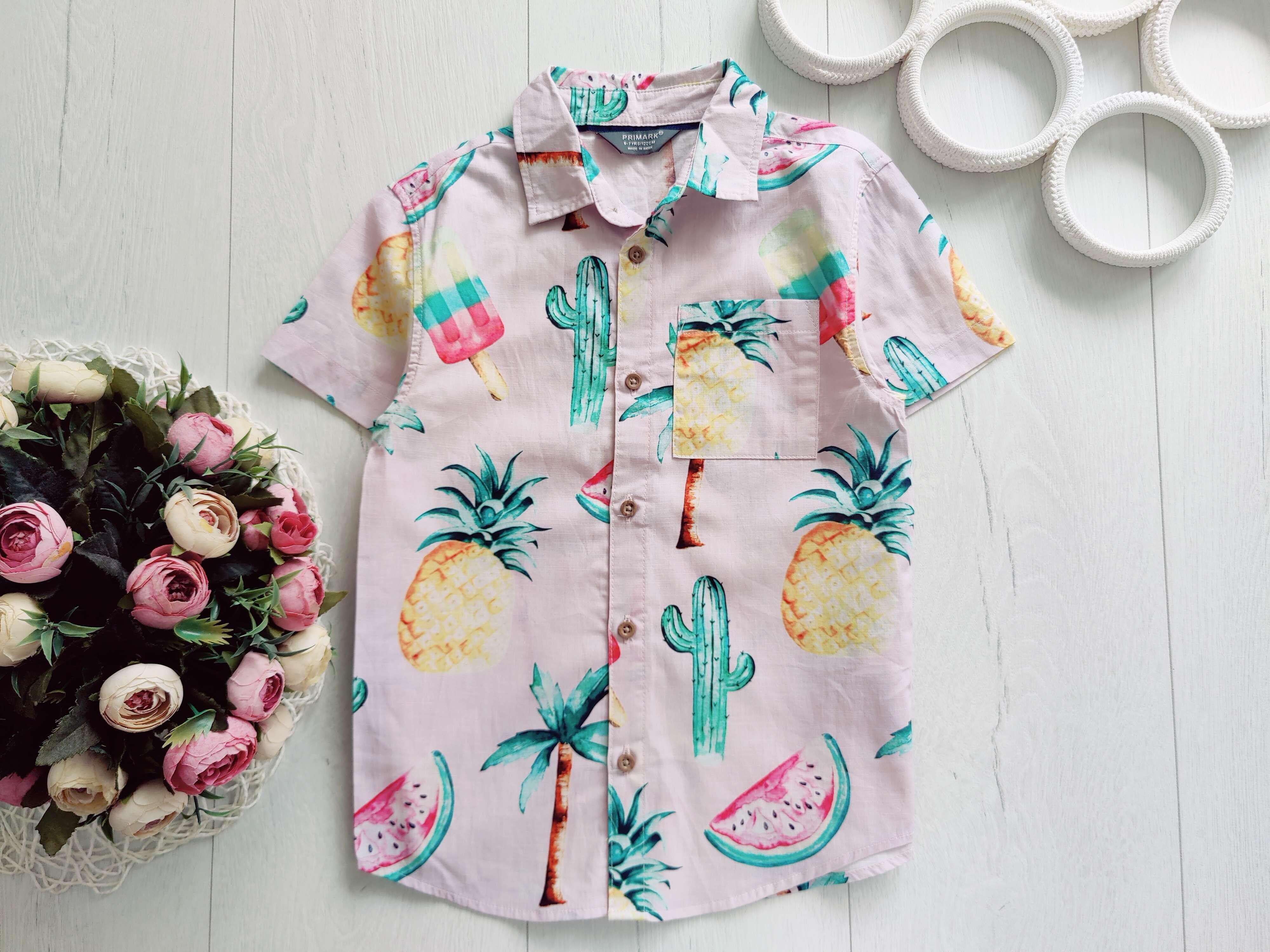 6,7 лет, рост 122 Детская гавайская рубашка