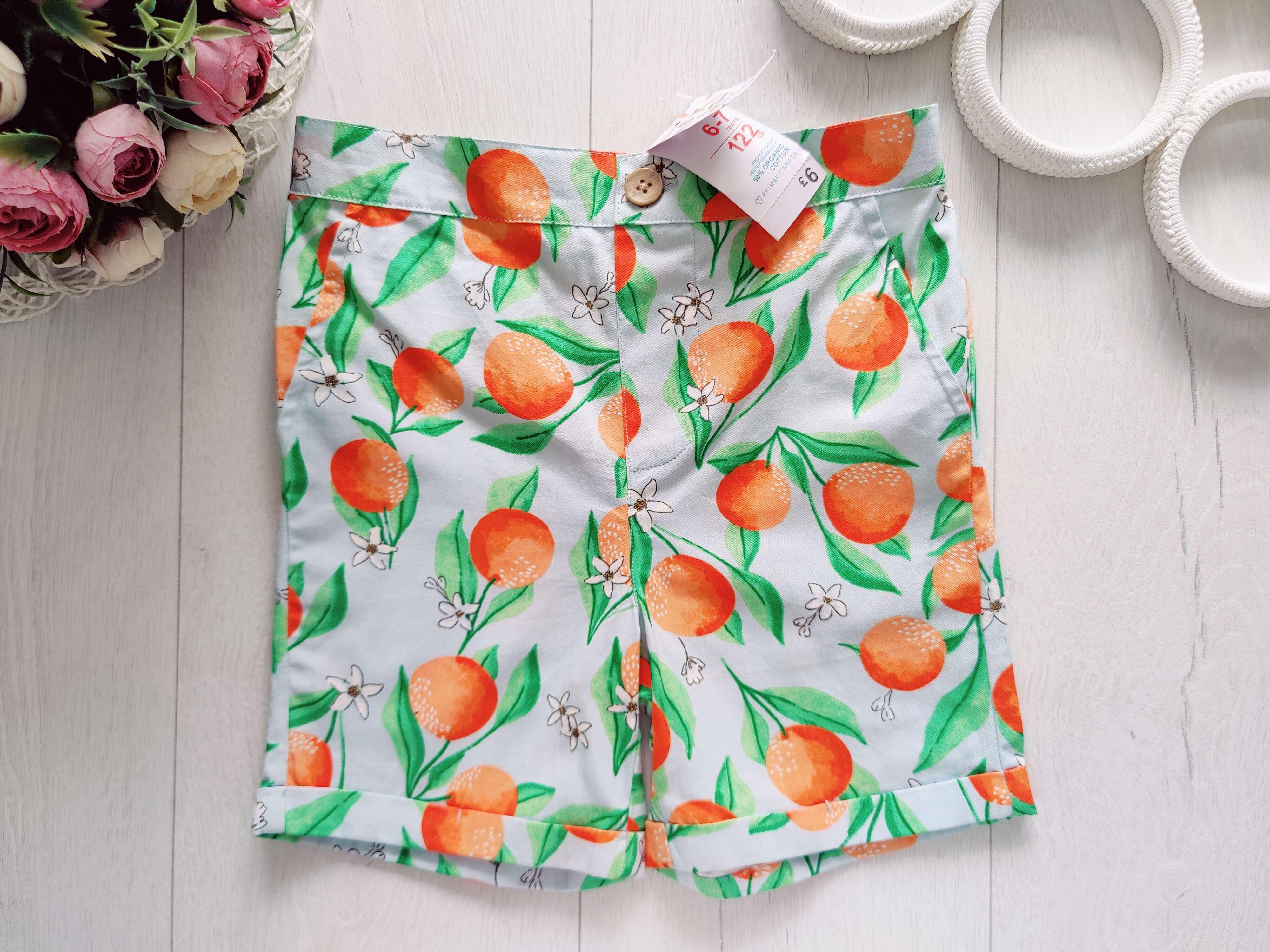 6,7 років, зріст 122 Нові бавовняні шорти в апельсинах