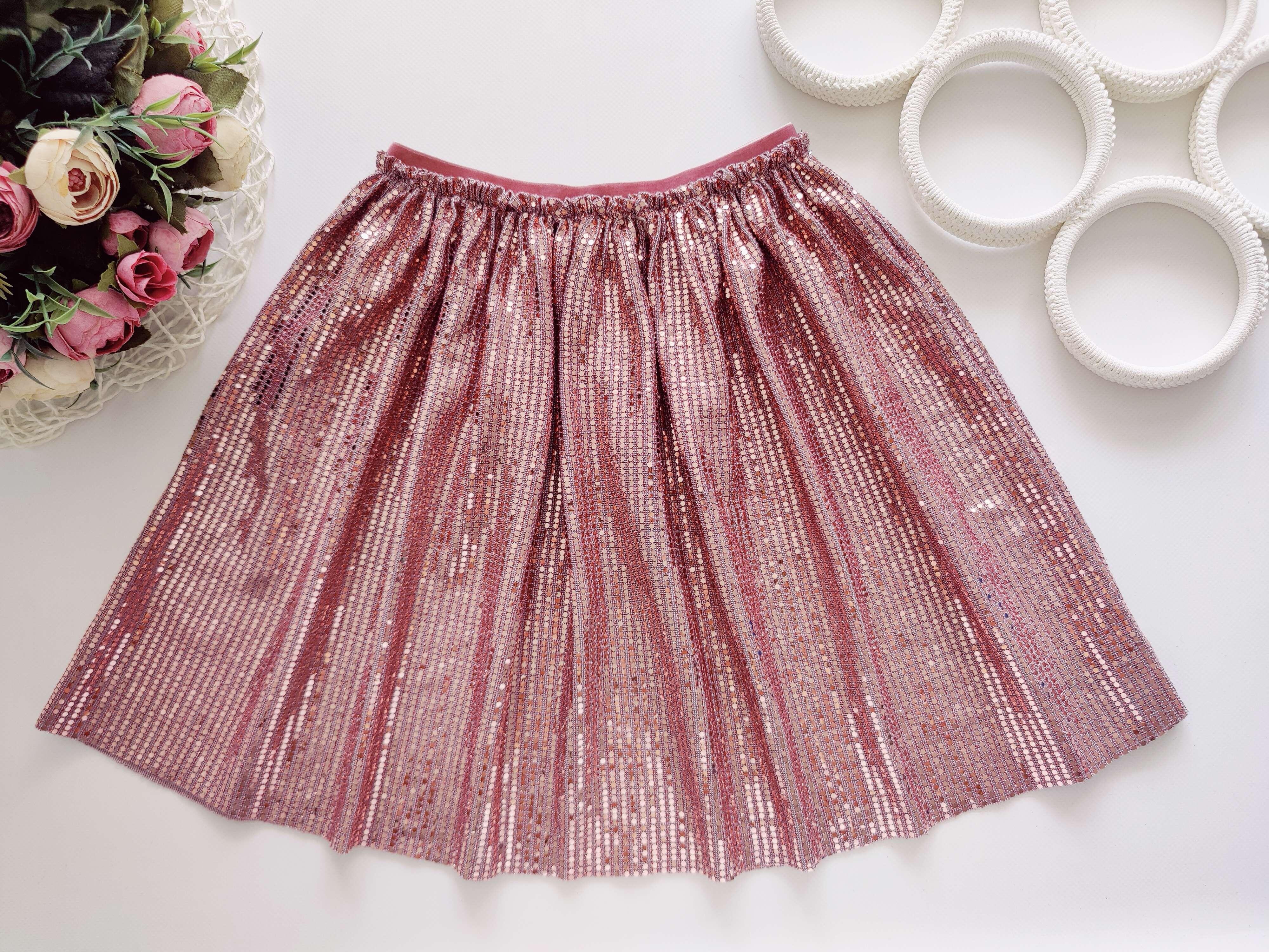 8 лет рост 128 Блестящая детская юбка