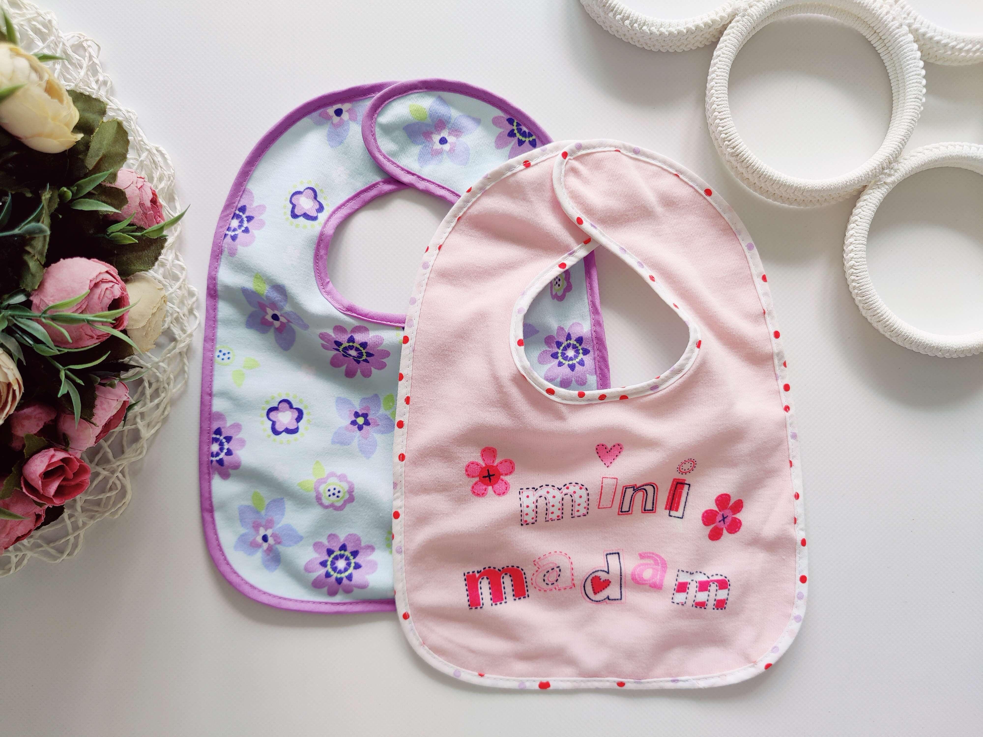 Нові слинявчики нагрудники набором на липучках, основа клейончата