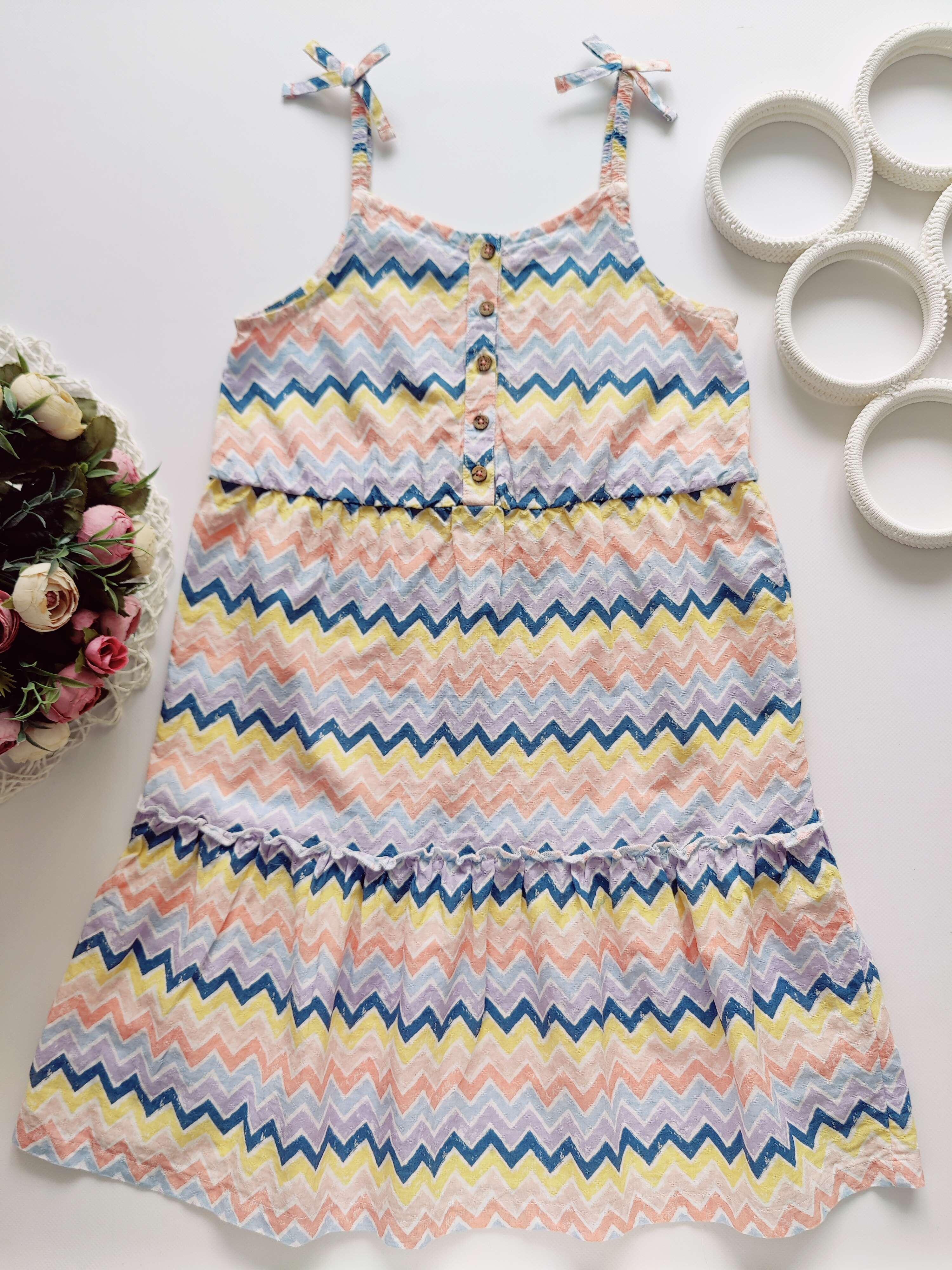 7,8 лет, рост 122,128 Хлопковый сарафан