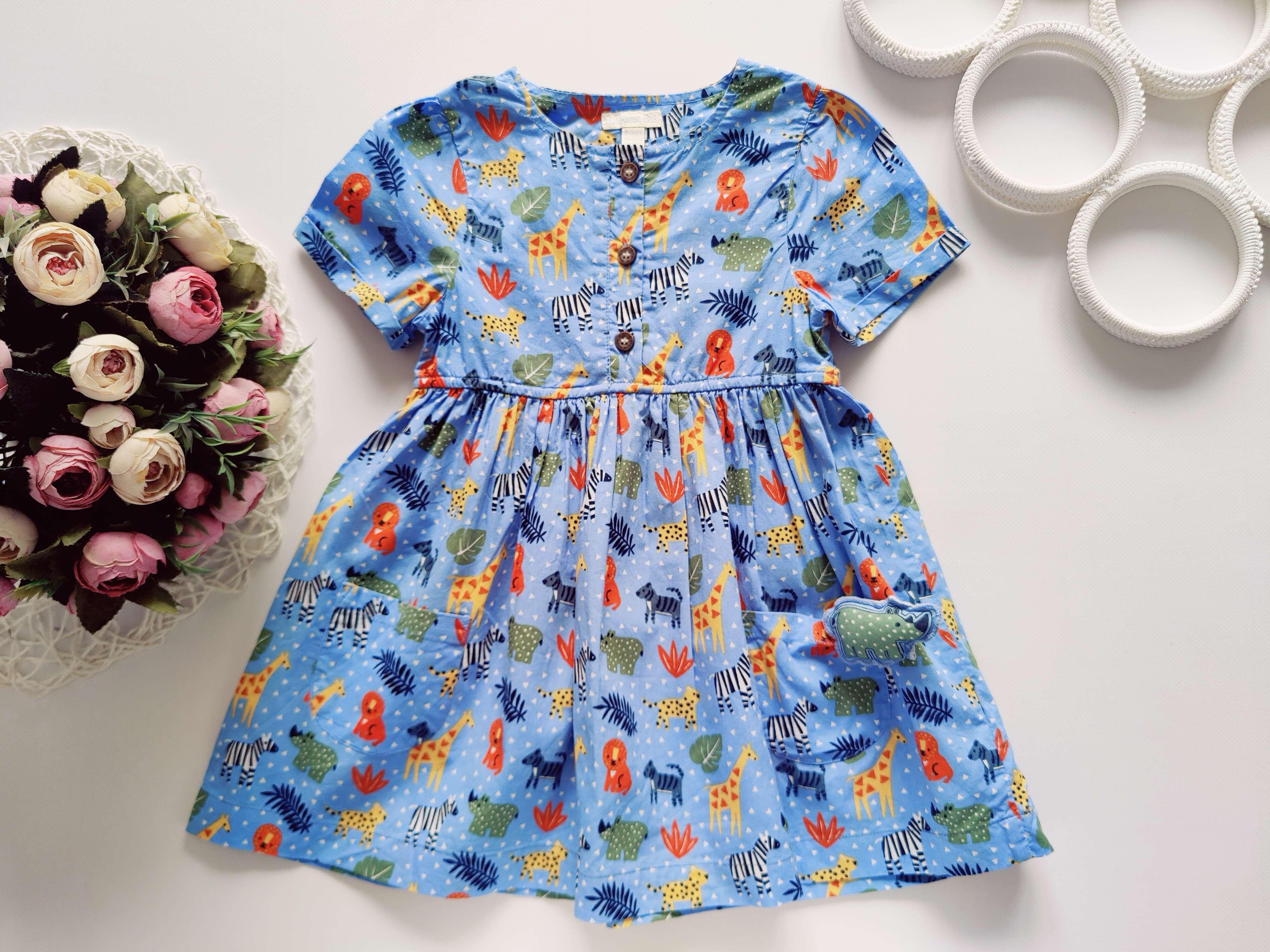 2,3 года, рост 92,98 Платье с носорогом