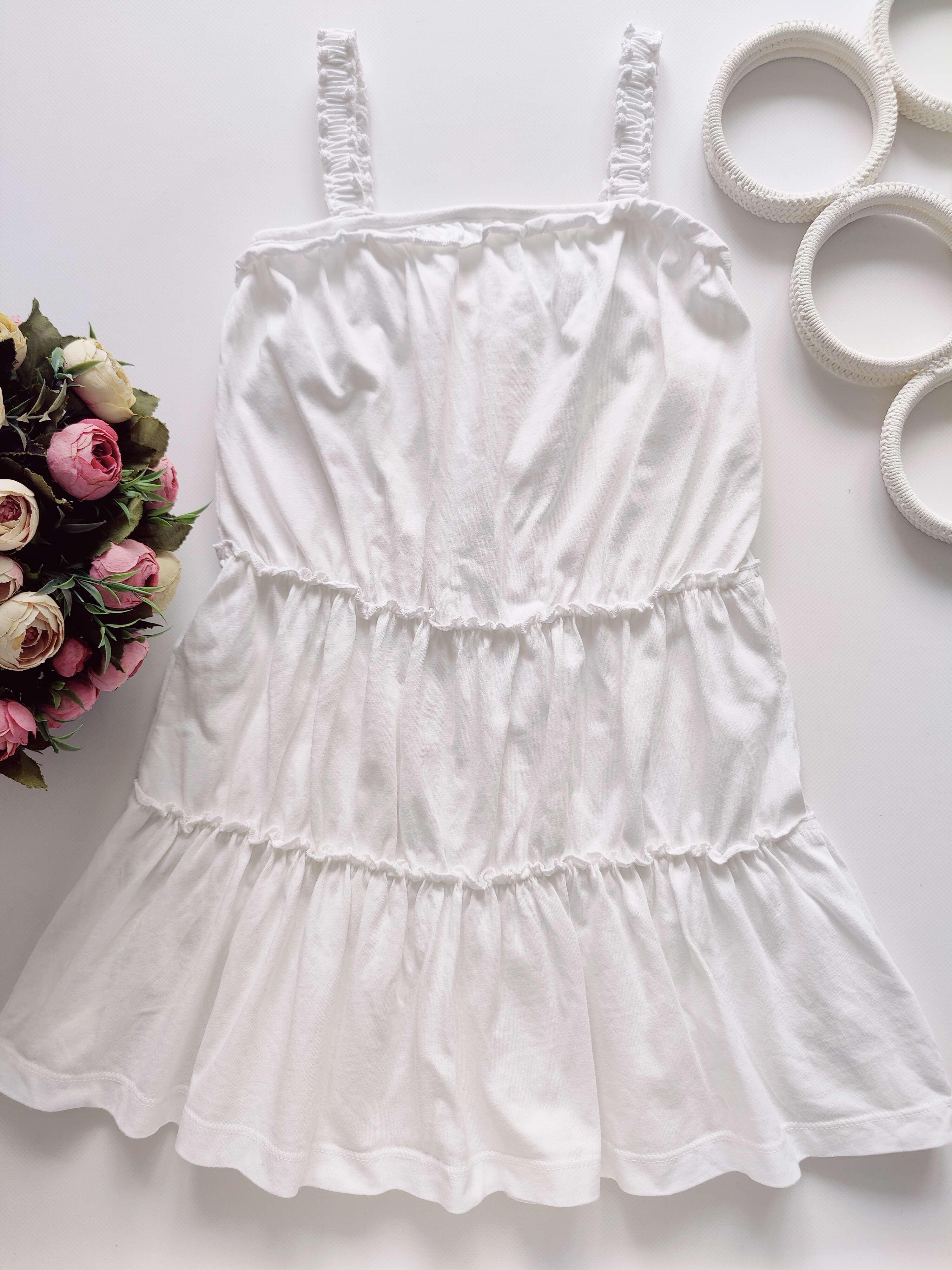 5,6 лет, рост 116 Белый трикотажній сарафан