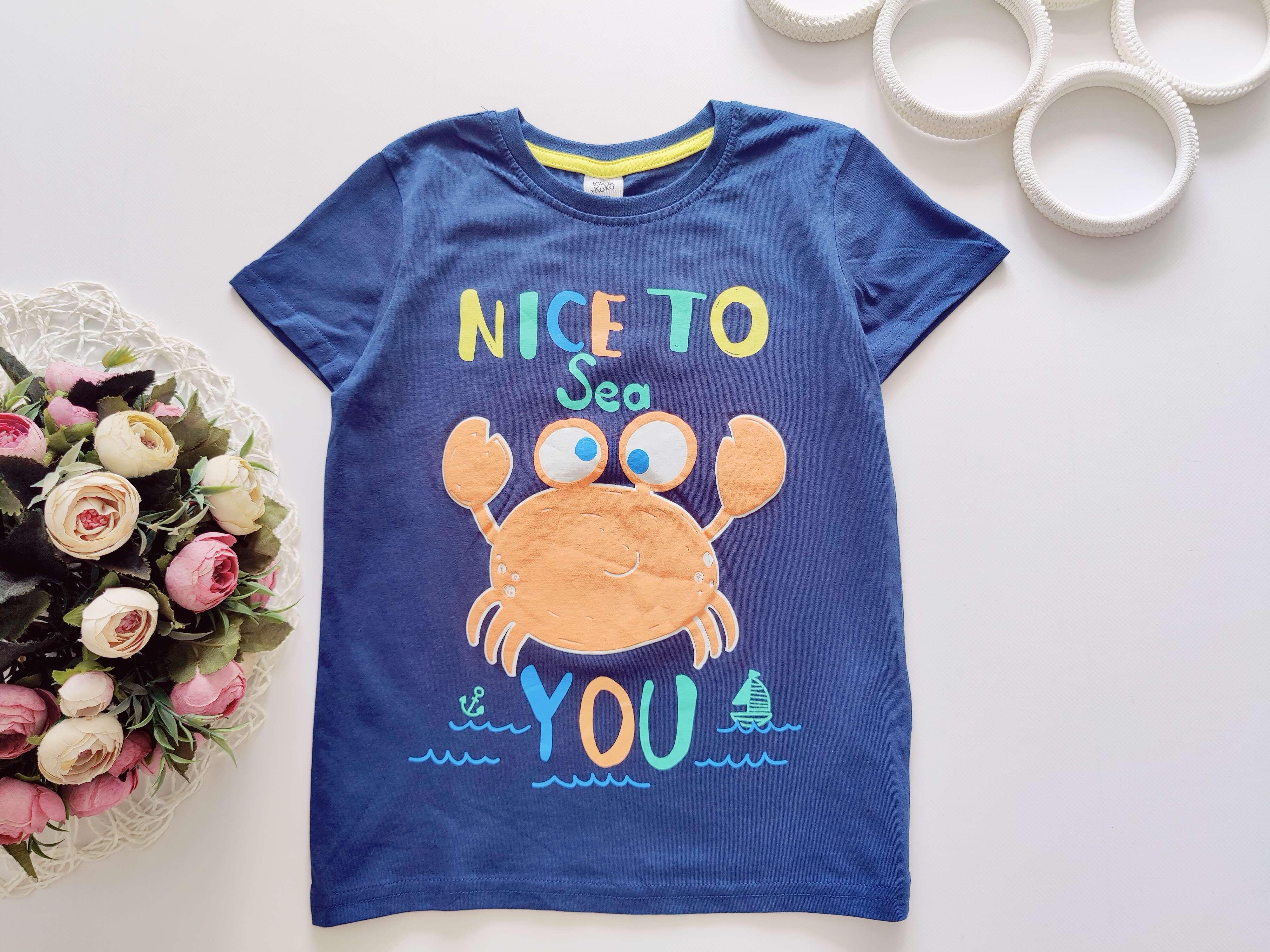 7 лет, рост 122 Футболка с крабом