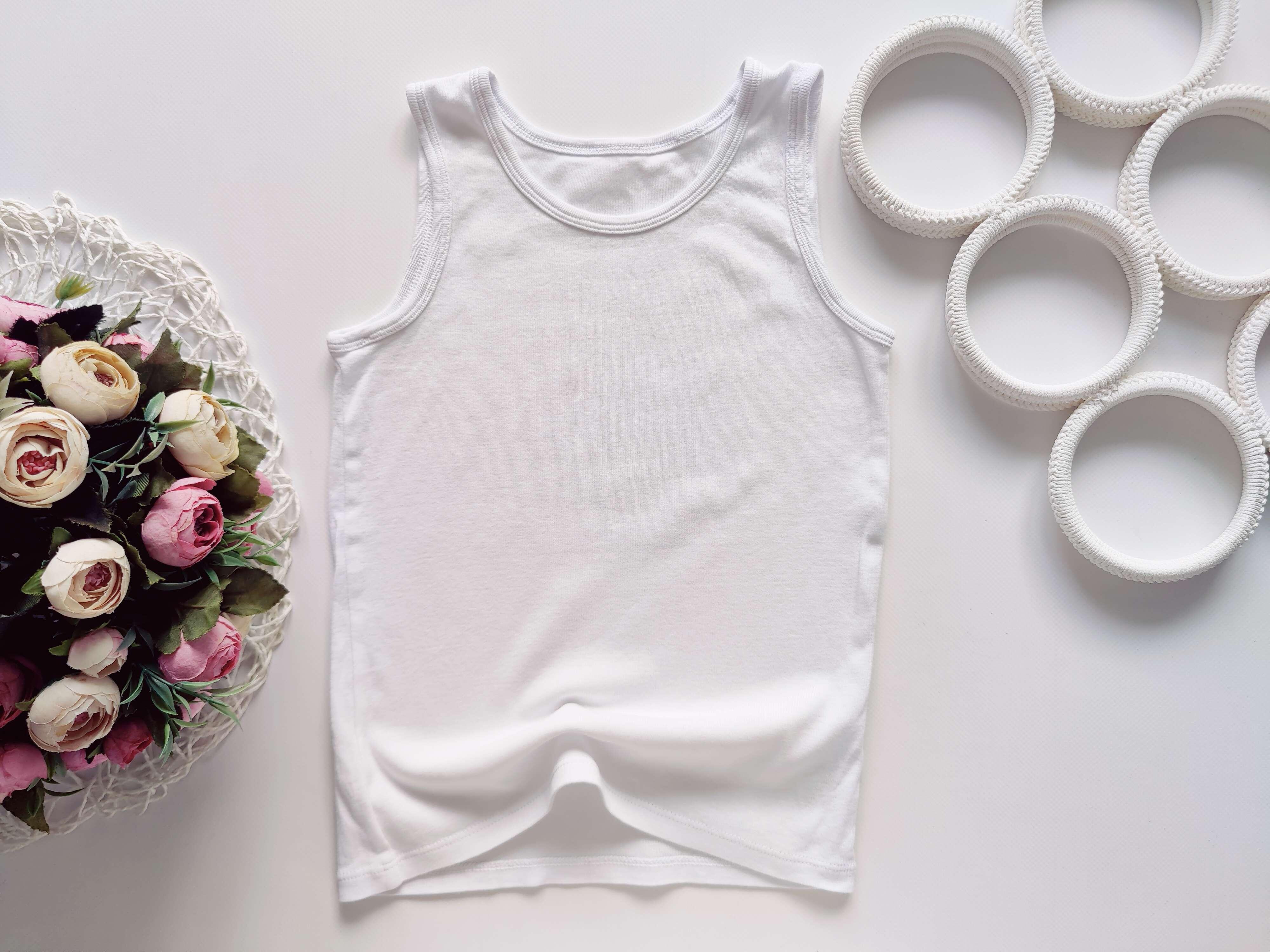 6,7 лет, рост 122 Белая детская майка