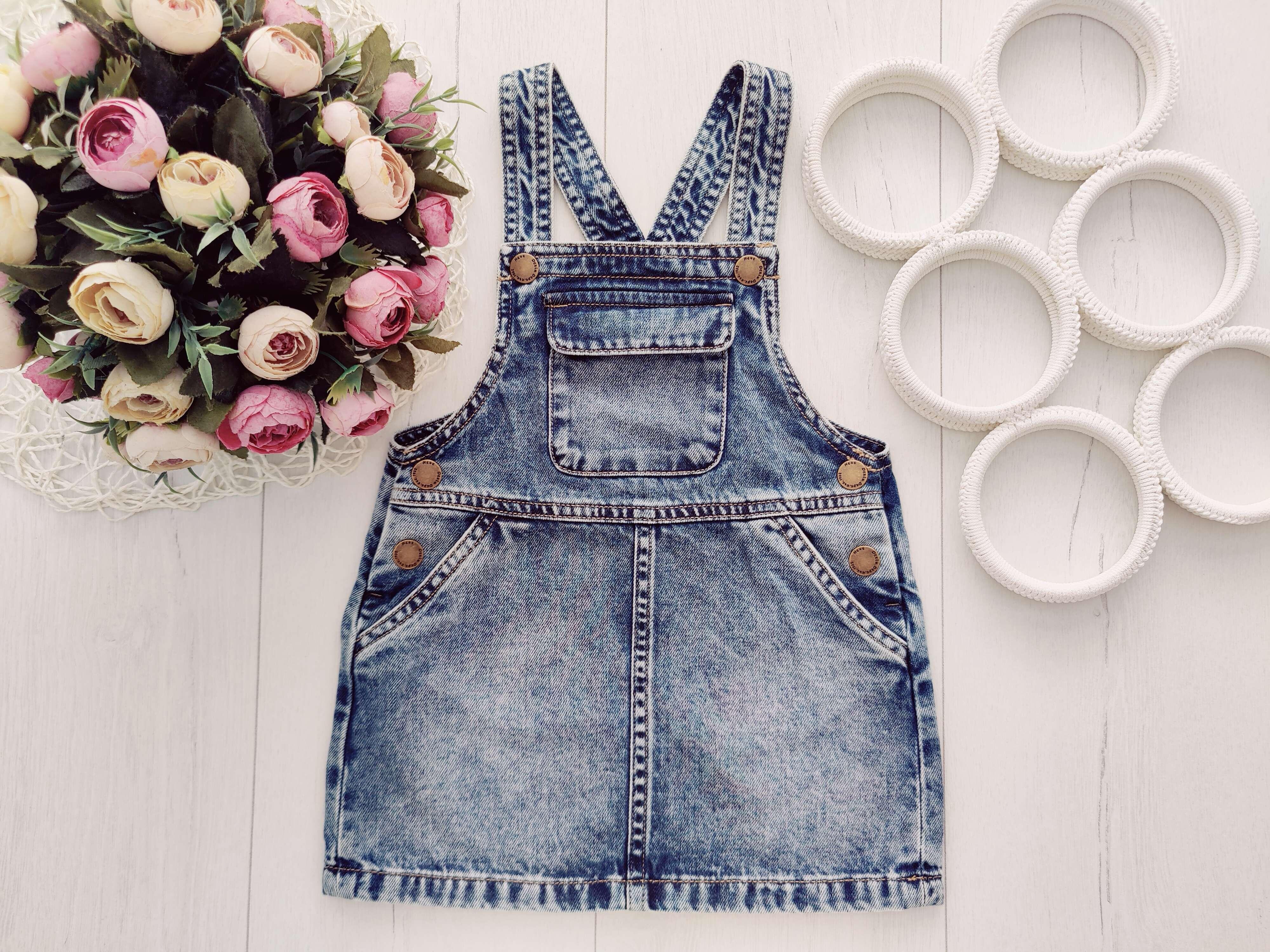 1,5,2 роки, зріст 92 Джинсовий сарафан дитячий