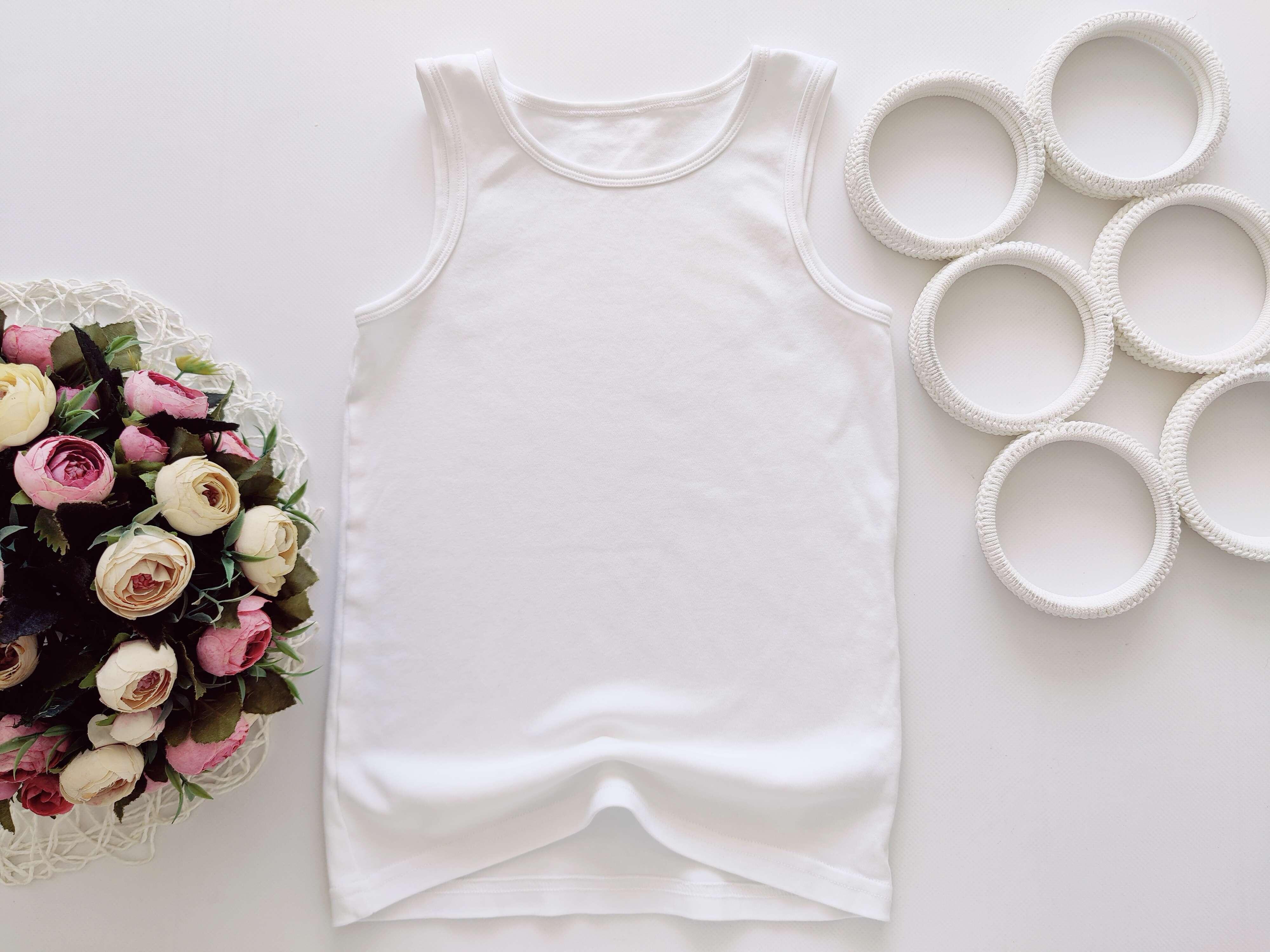 10,11 лет, рост 140,146 Белая детская майка