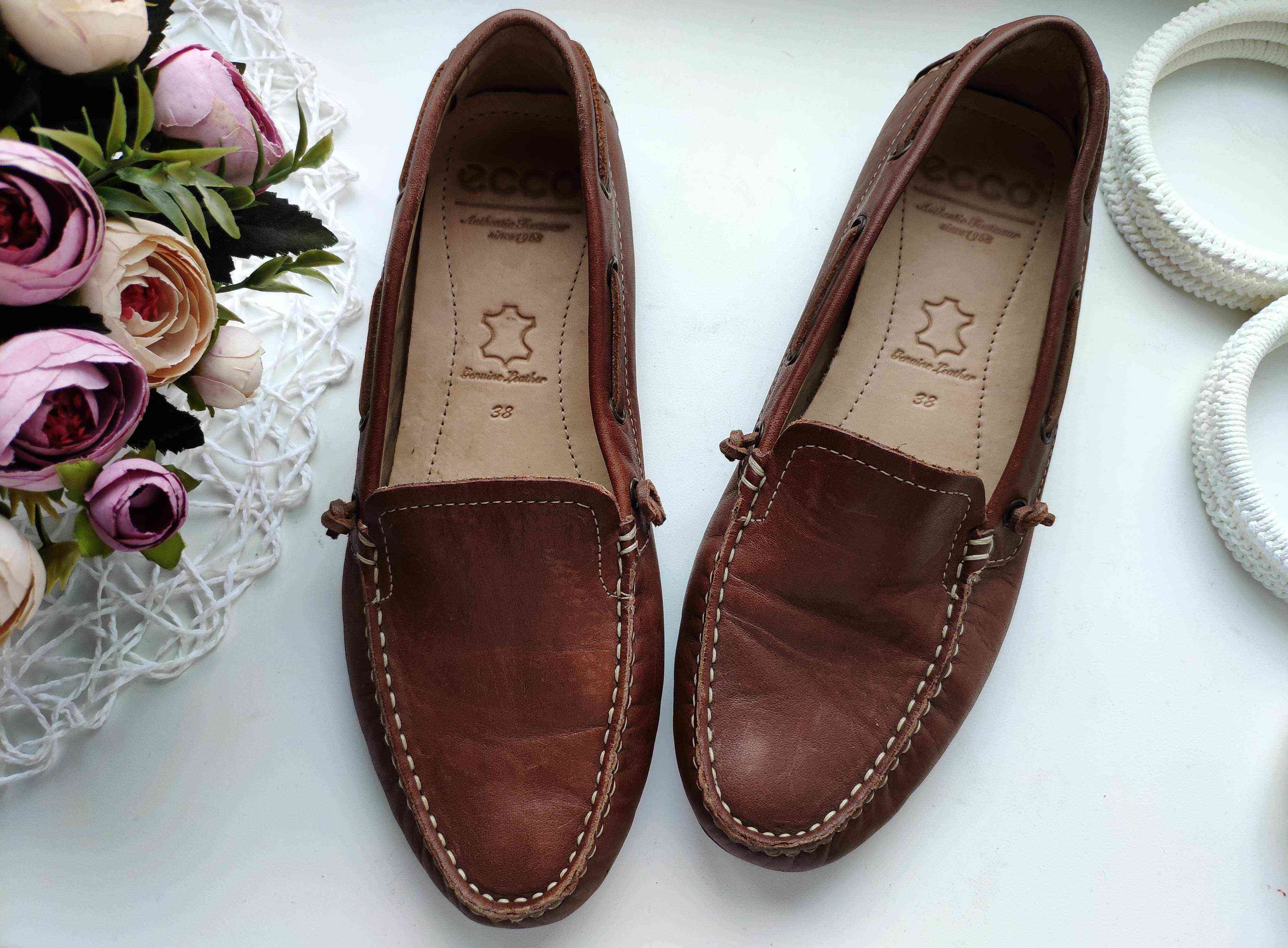 38 (24,5 см) Шкіряні жіночі туфлі-балетки