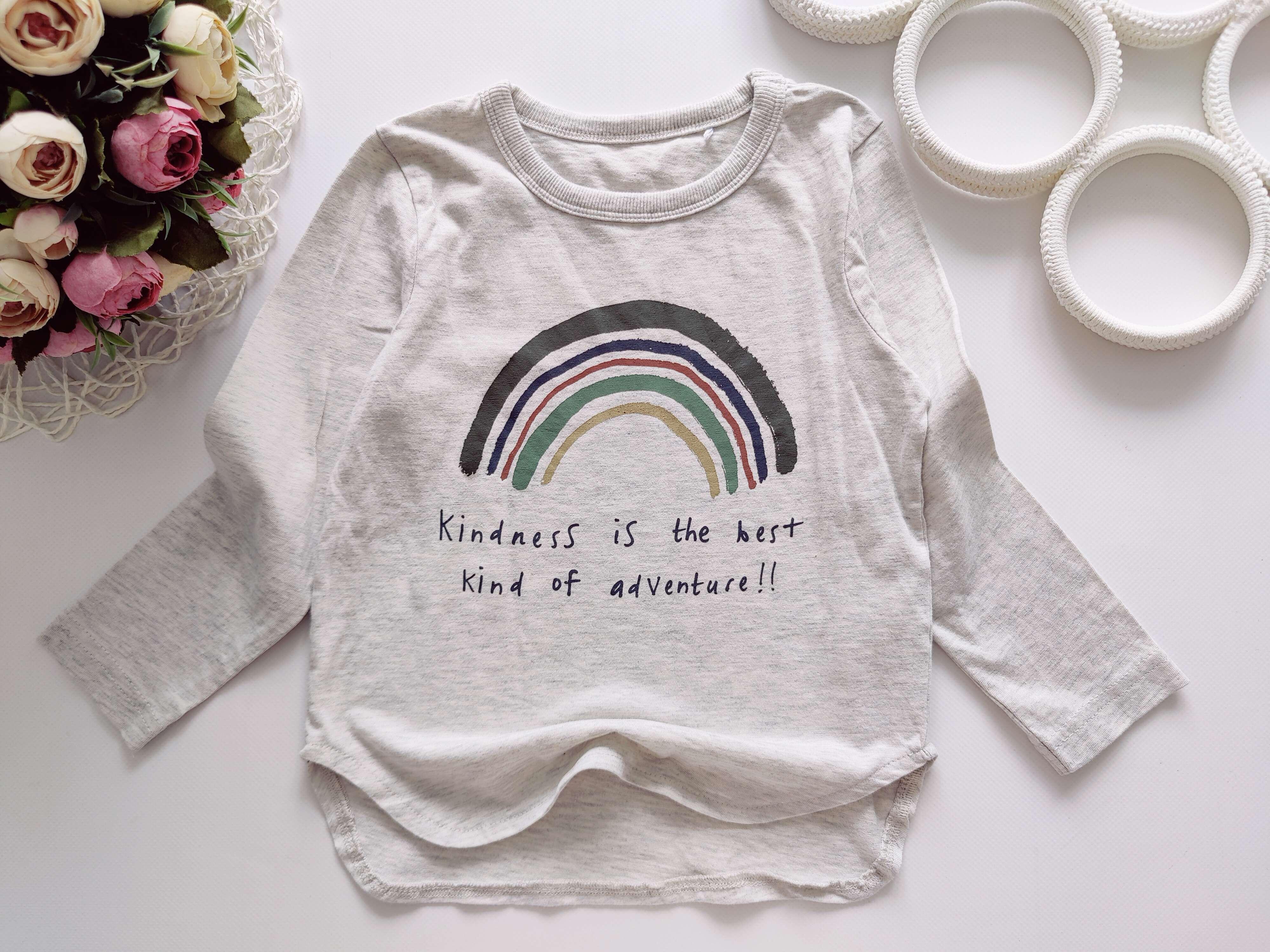 2,3 года, рост 92,98 Лонгслив с радугой