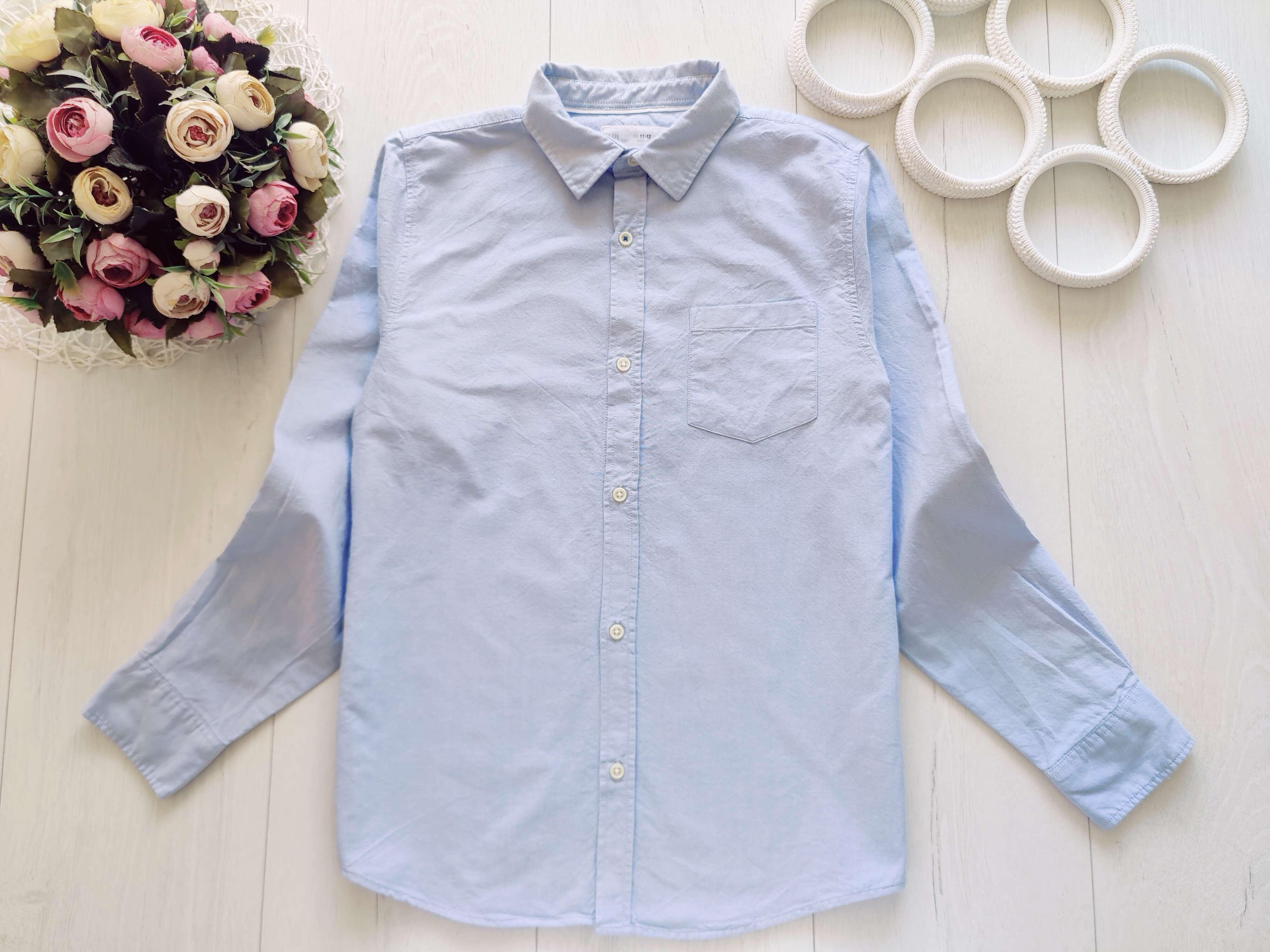 11,12 років, зріст 152 Блакитна сорочка з рукавами