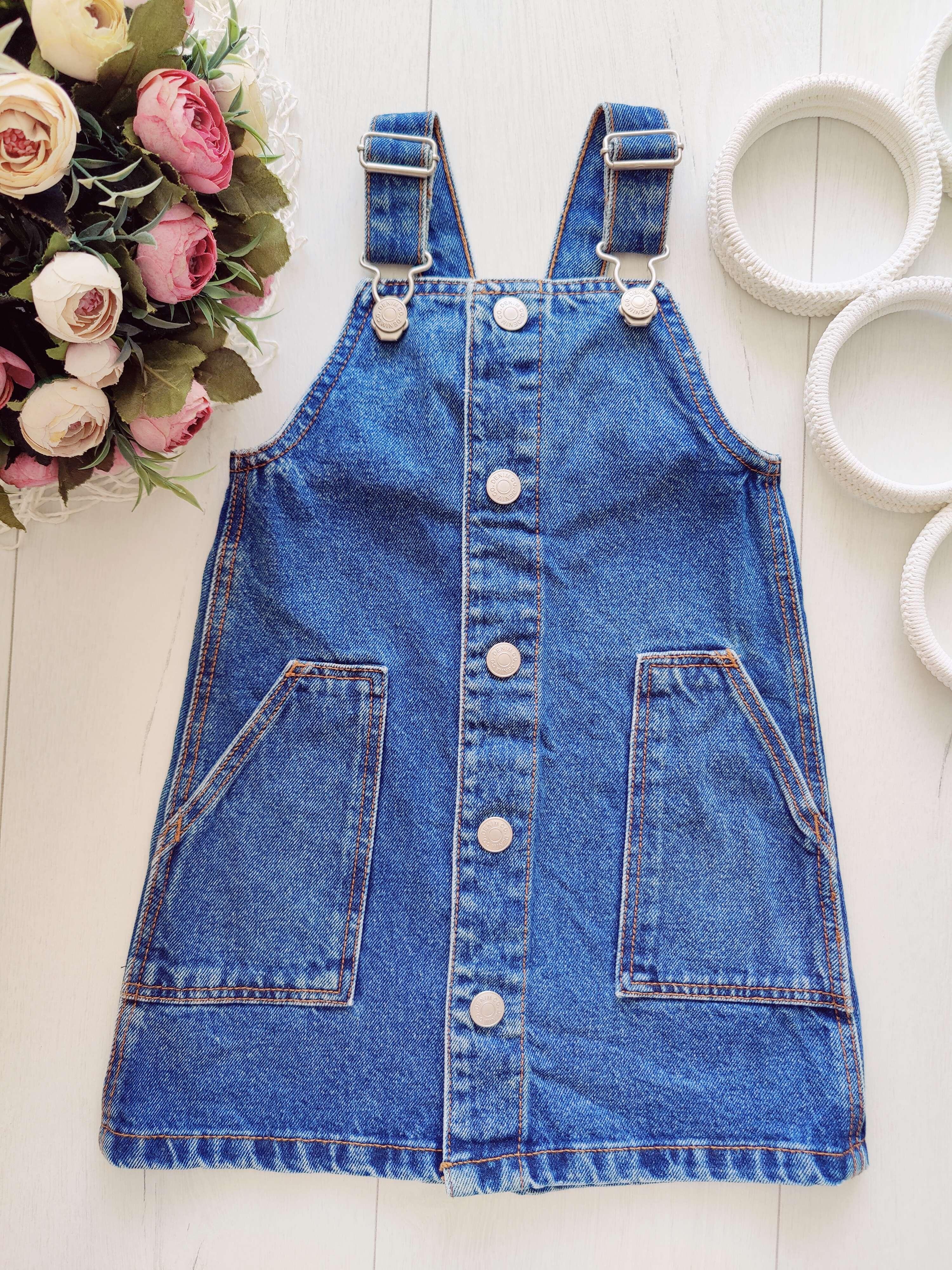 2,3 роки, зріст 98 Джинсовий комбінезон на кнопках