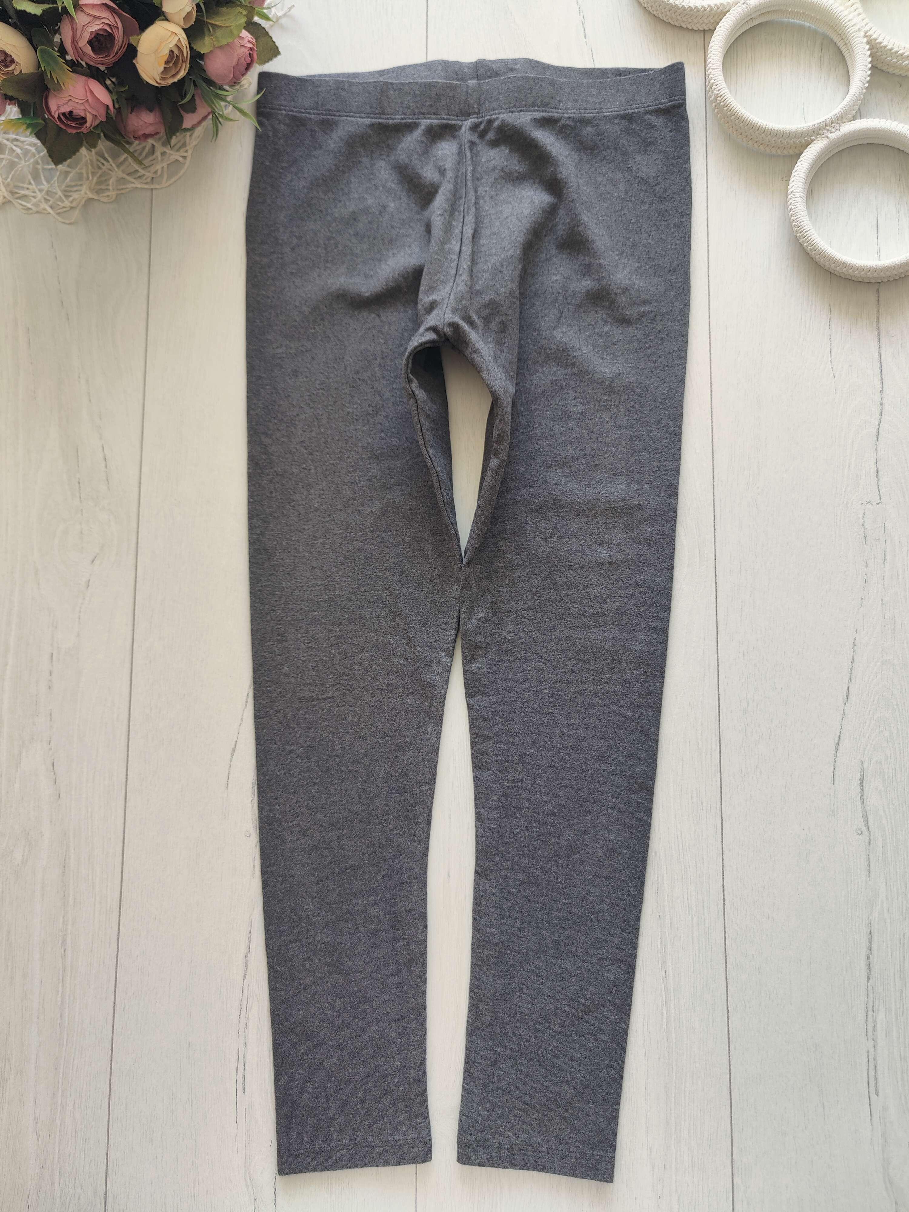 10 лет, рост 140 Лосины темно серые