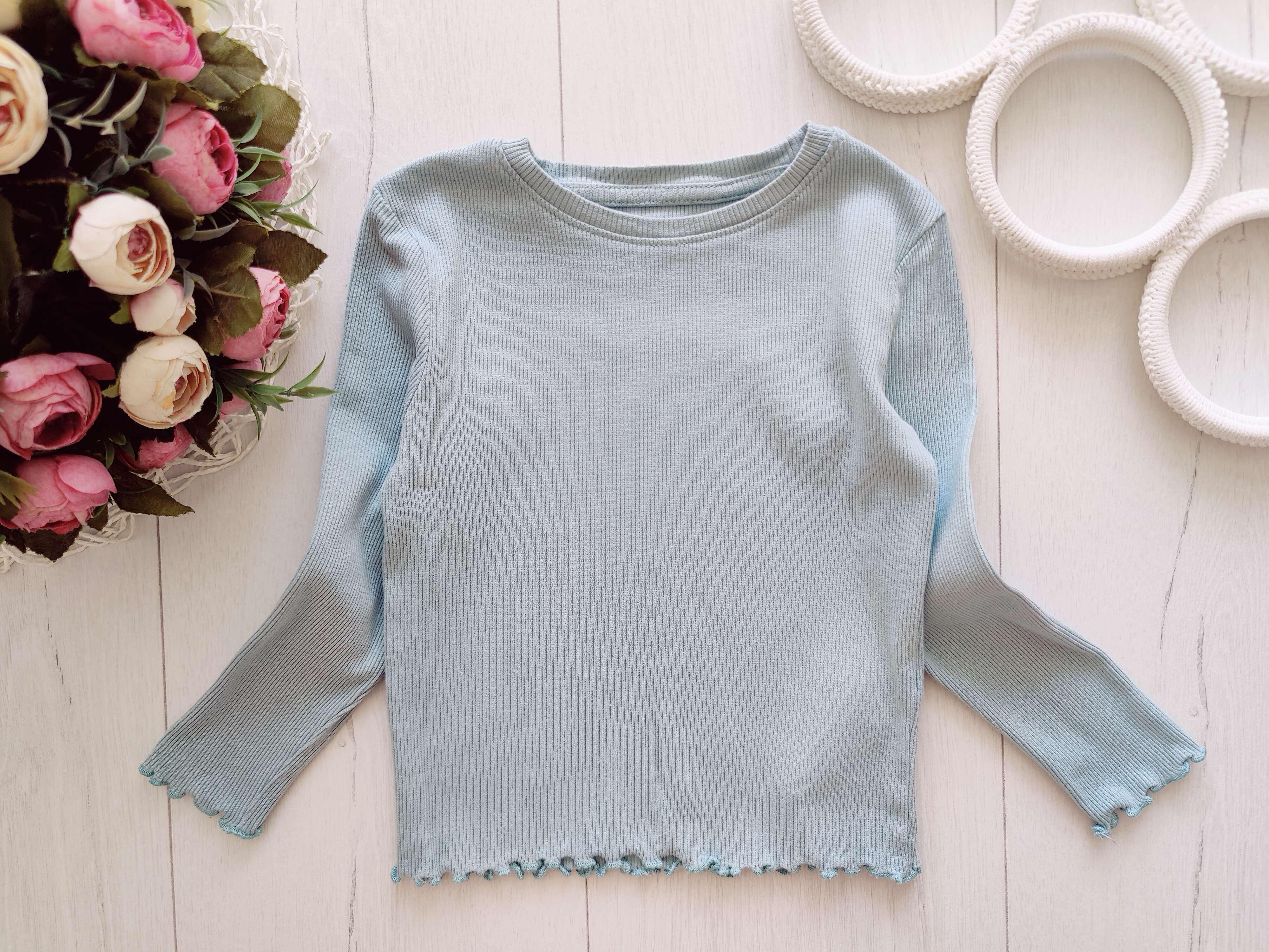 3,4 года, рост 104 Мятный реглан в рубчик