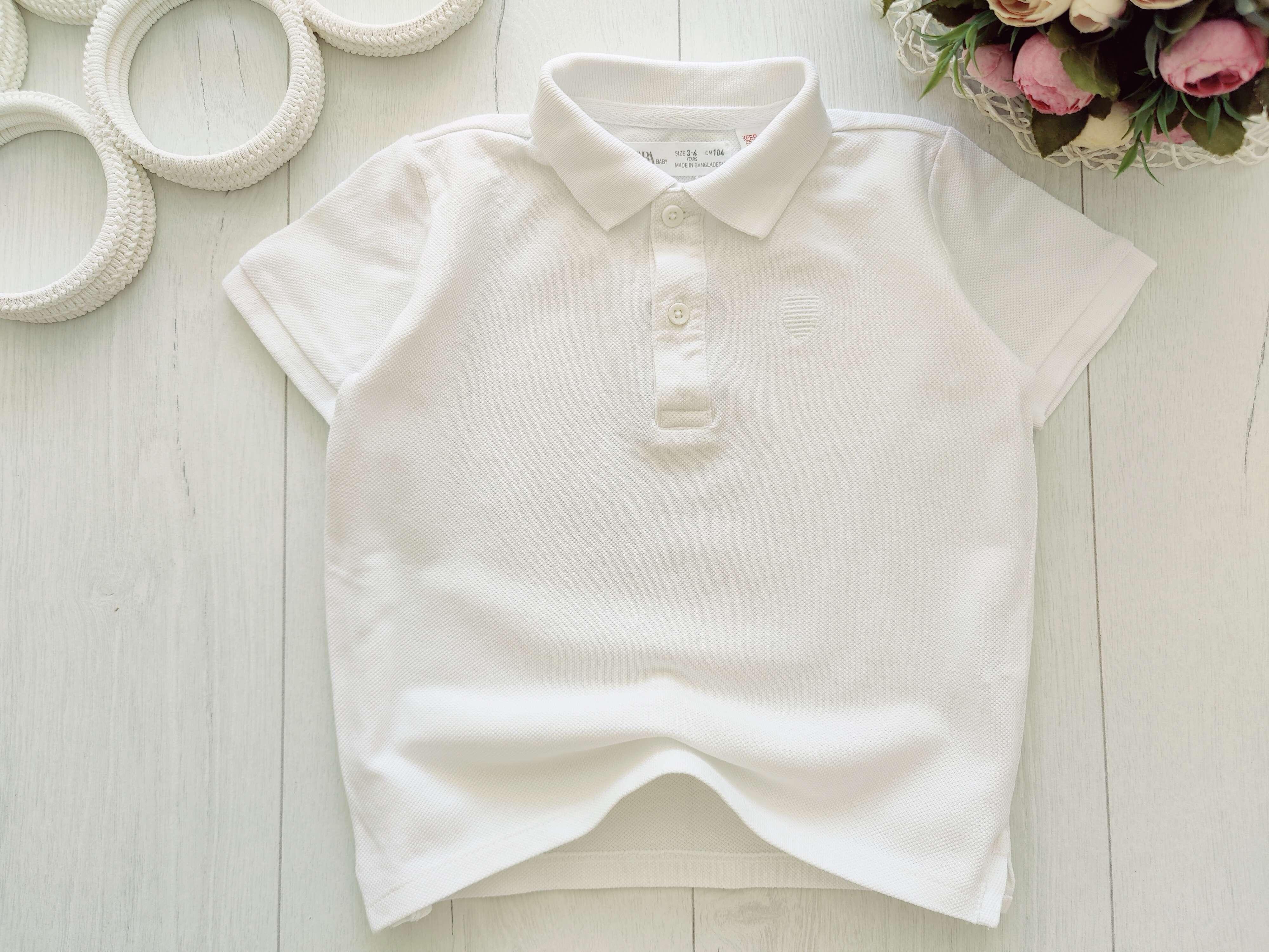 3,4 года, рост 104 Фирменное белое поло