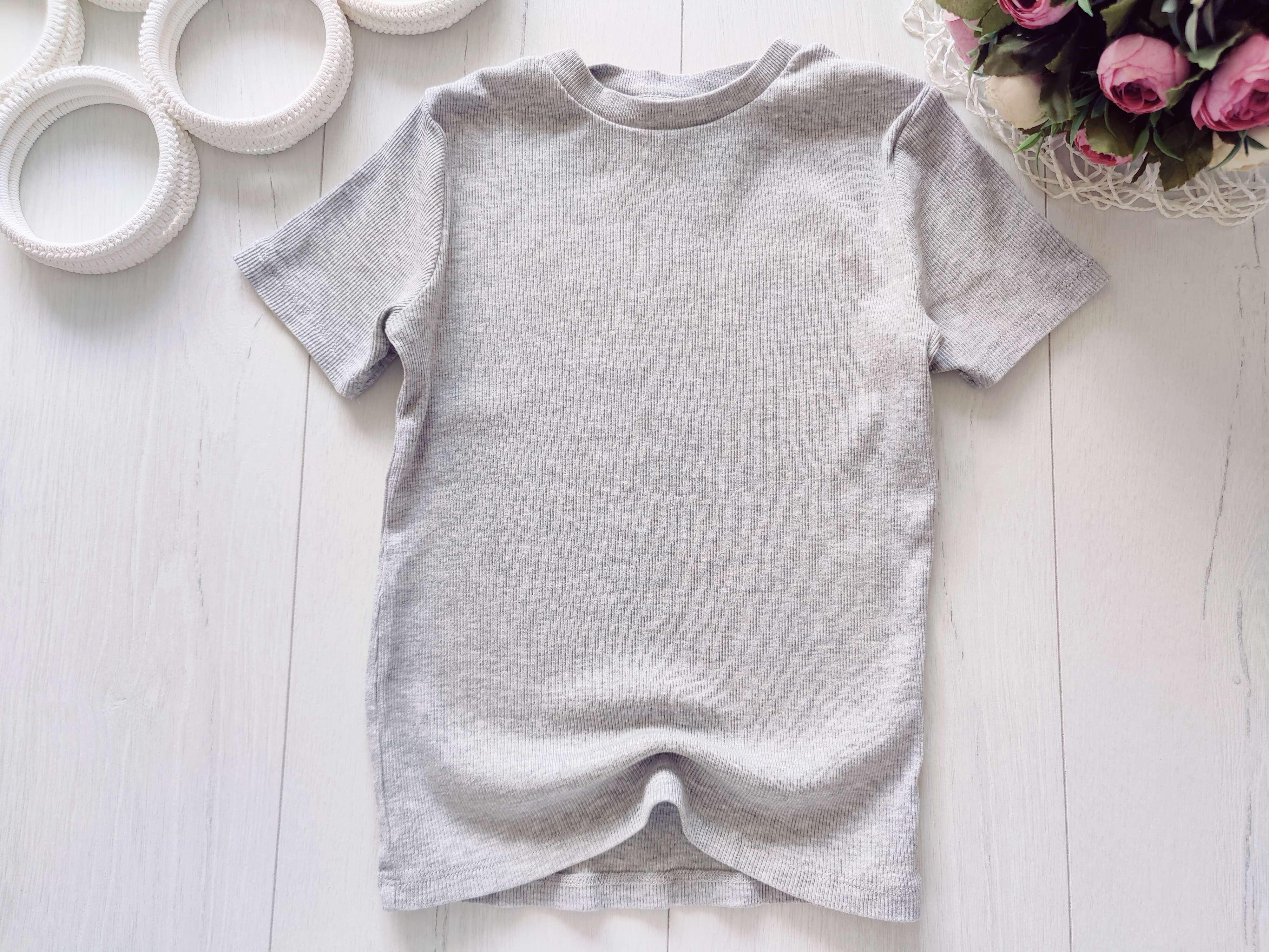 7,8 років, зріст 128 Стретчева футболка в рубчик