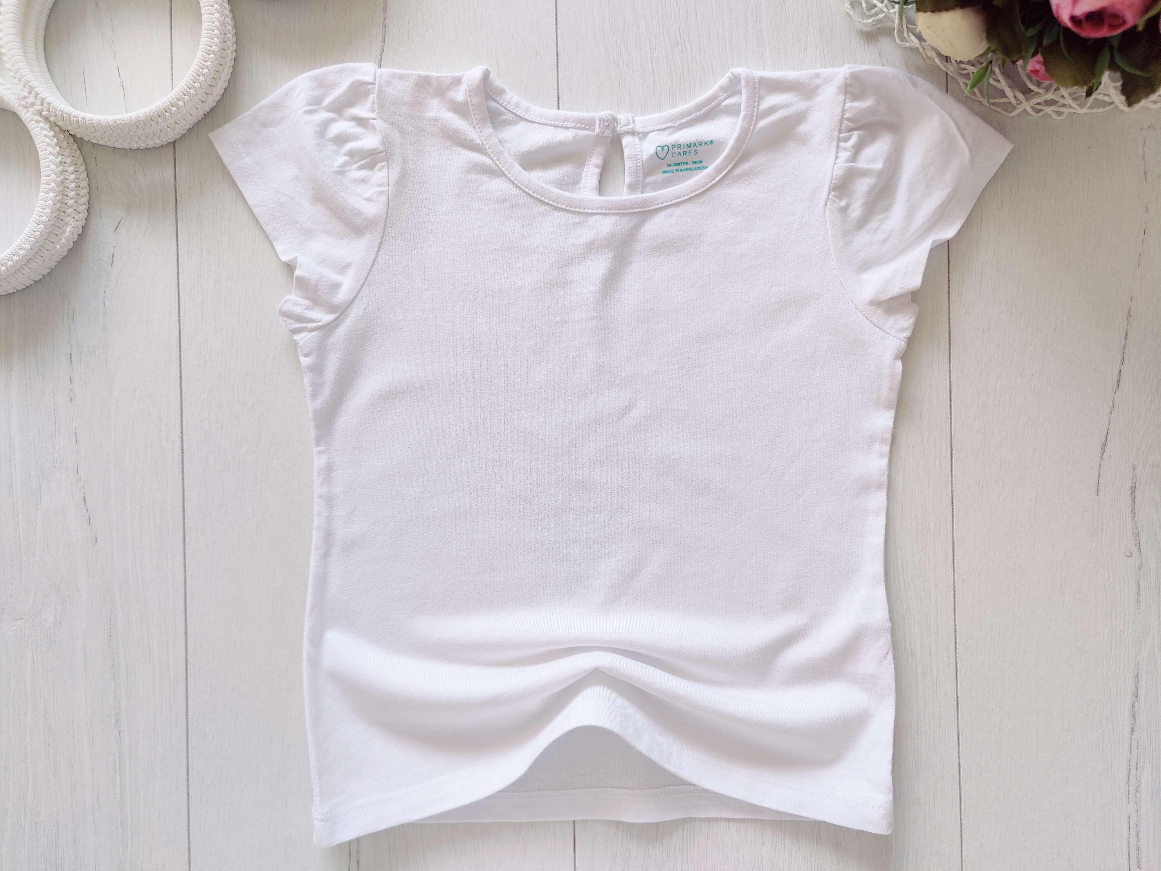 2,3 года, рост 98 Белая футболка девчоке
