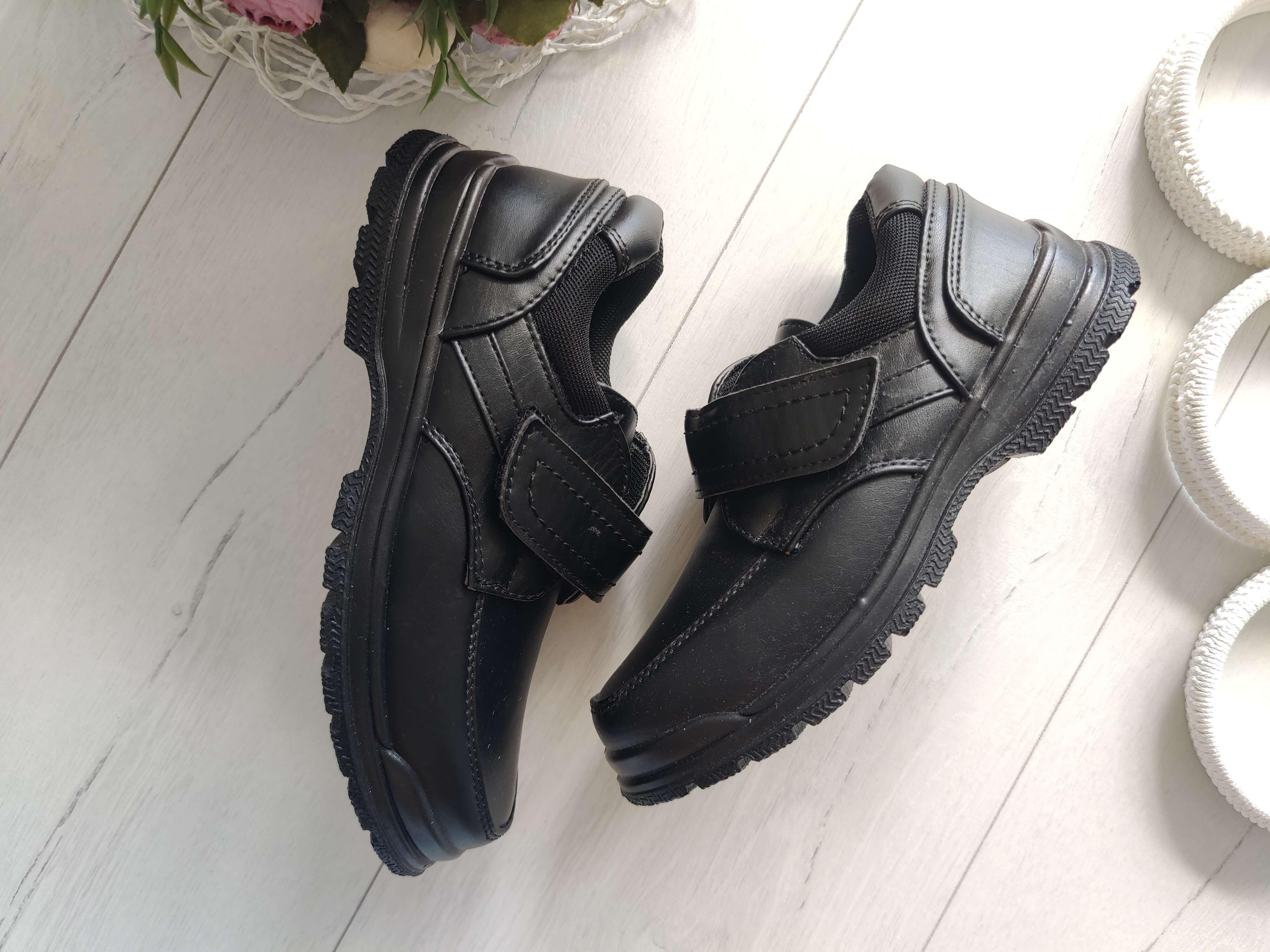 33 (21,5 см) Новые легкие черные туфли в школу для мальчика на липуках