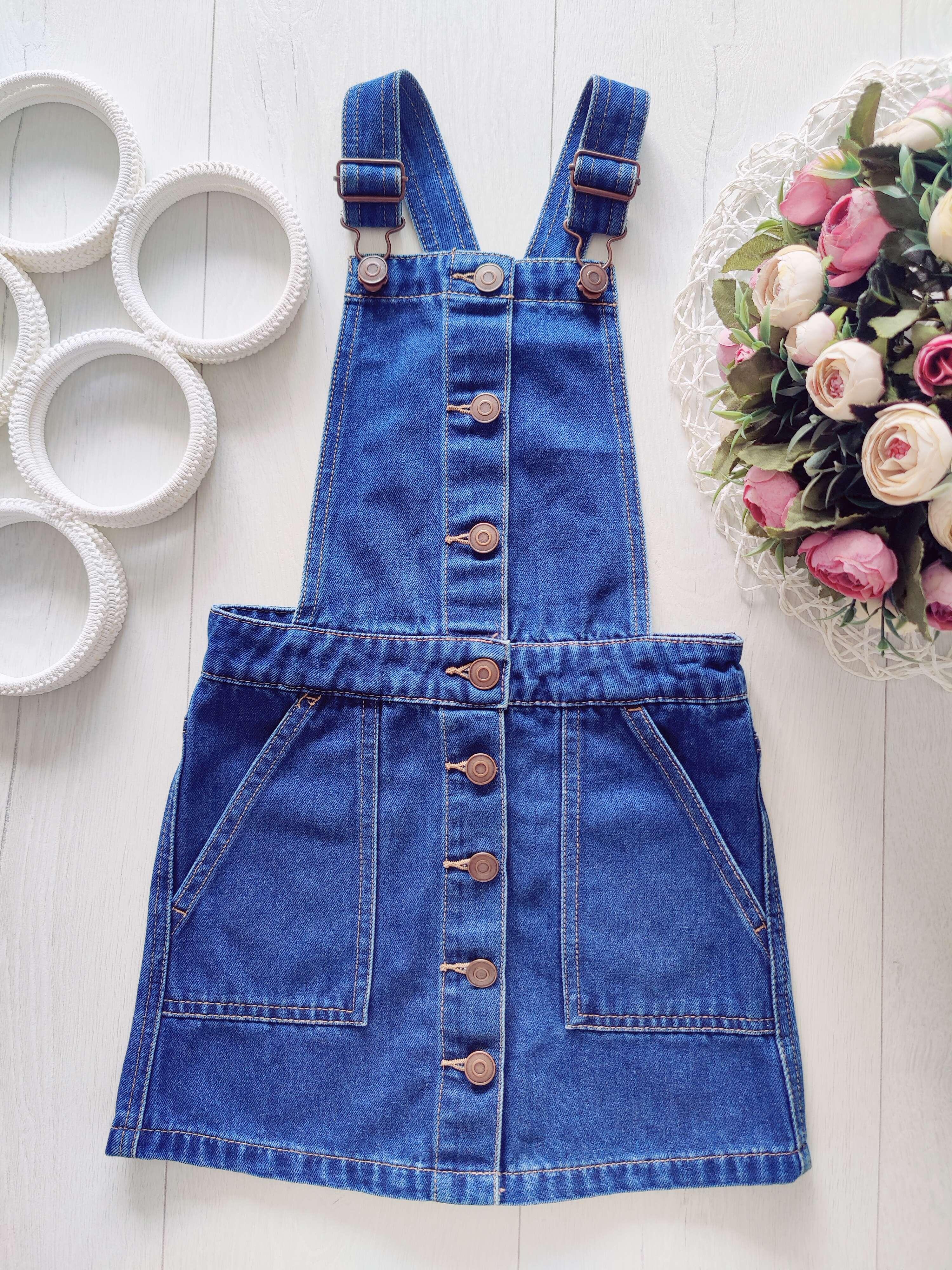 4,5 лет, рост 104,110 Джинсовый сарафан