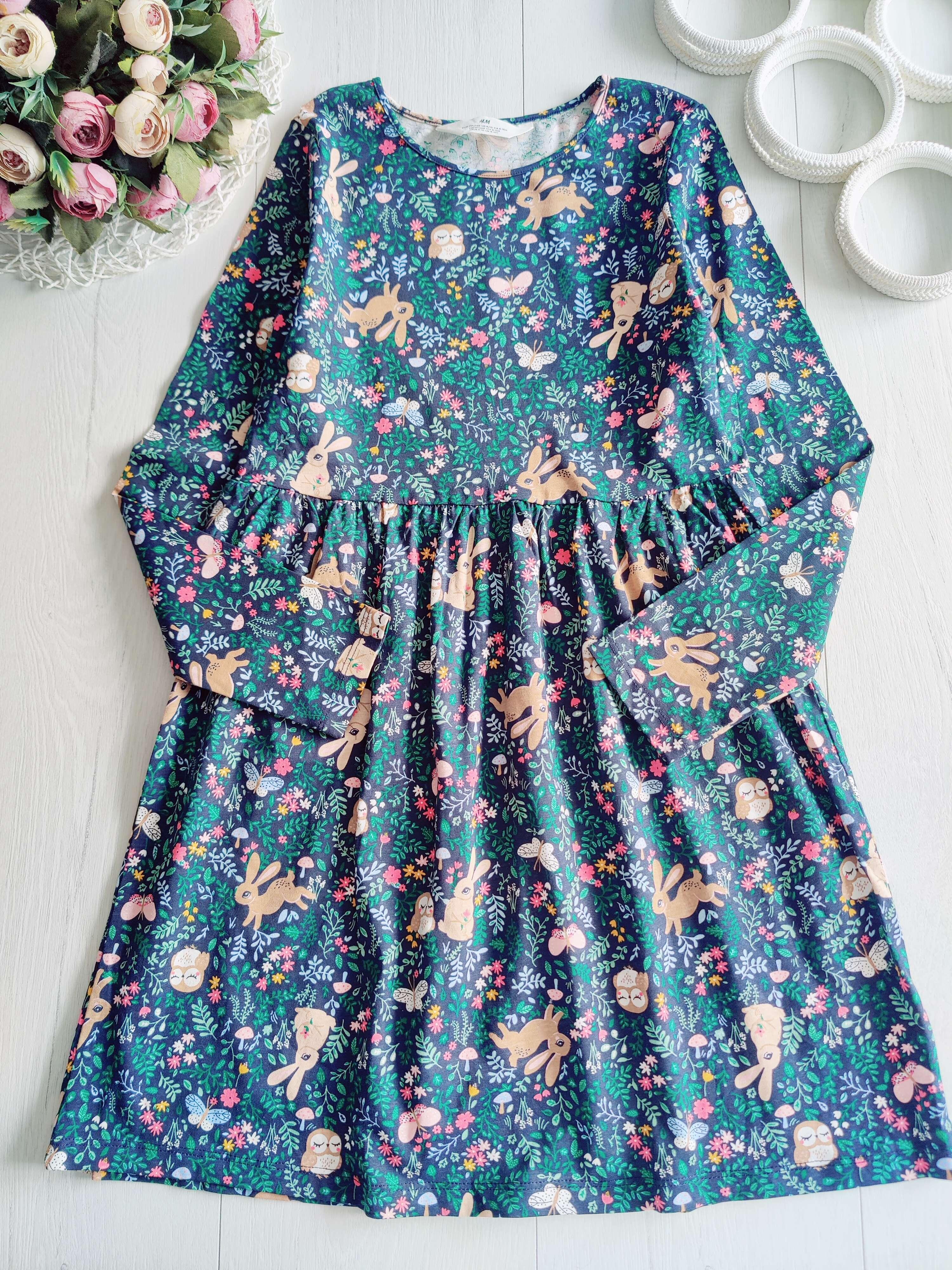 9,10 лет, рост 134,140 Новое трикотажное платье с рукавами